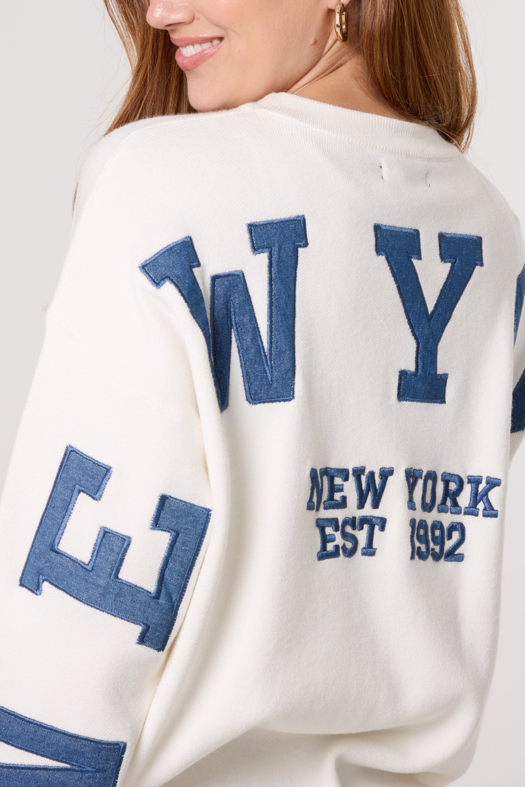 New York Crew Neck Fine Knit Jumper