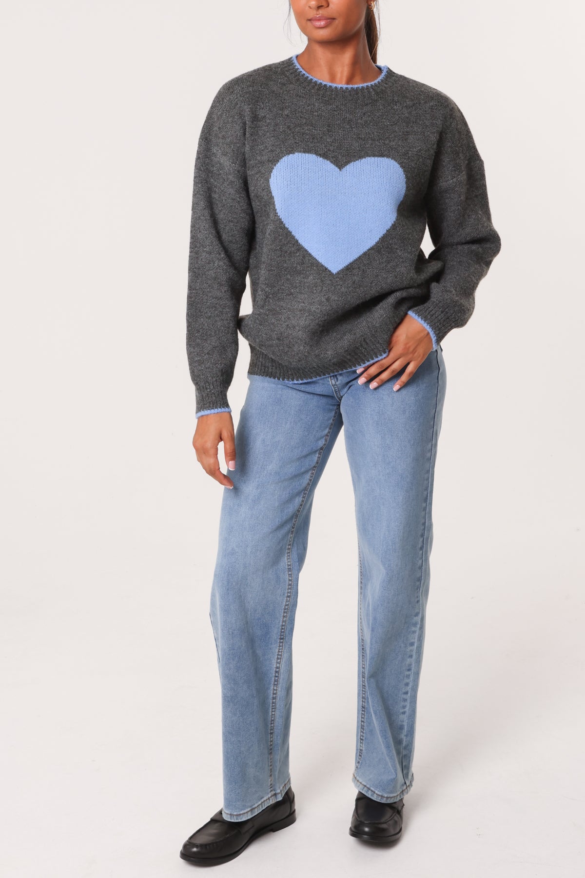 Jacquard Heart Knitted Jumper