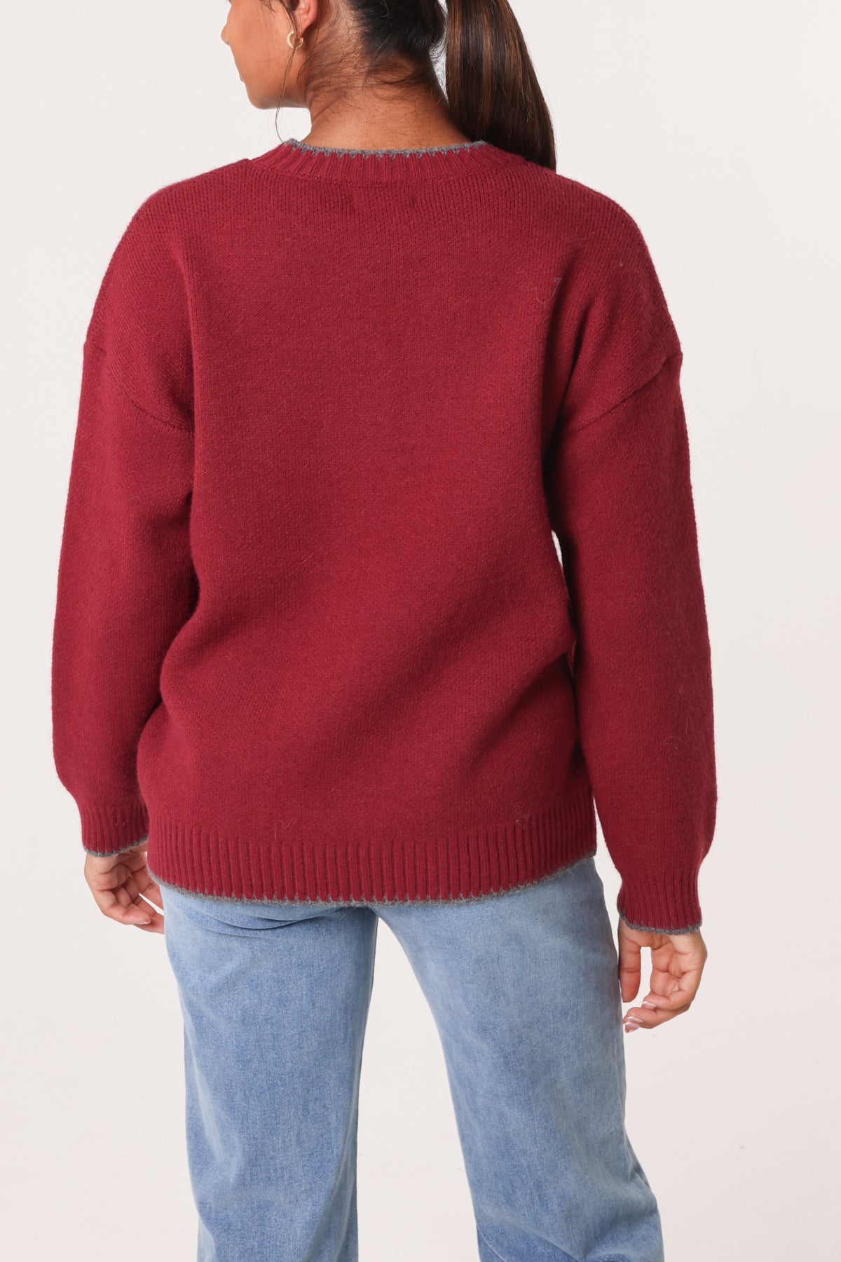 Jacquard Heart Knitted Jumper
