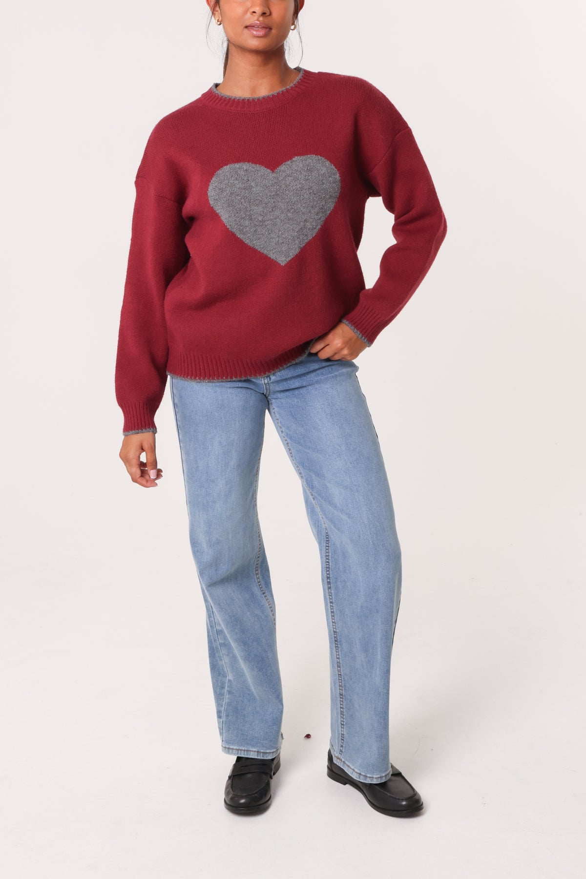 Jacquard Heart Knitted Jumper