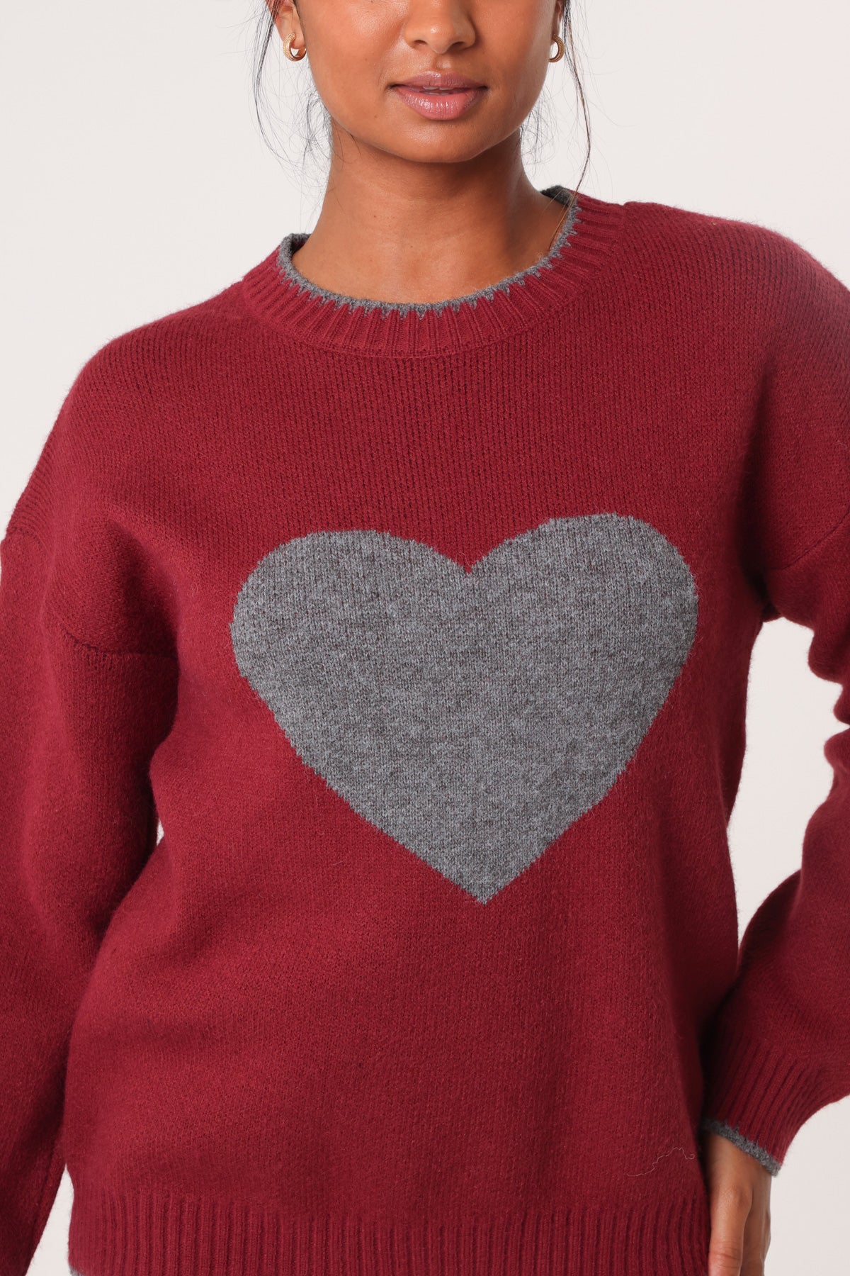 Jacquard Heart Knitted Jumper