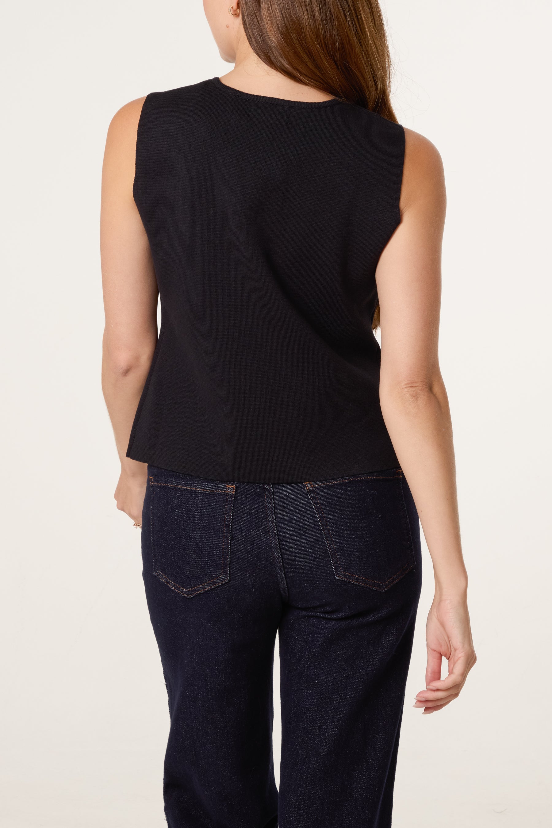 Asymmetric Knitted Waistcoat