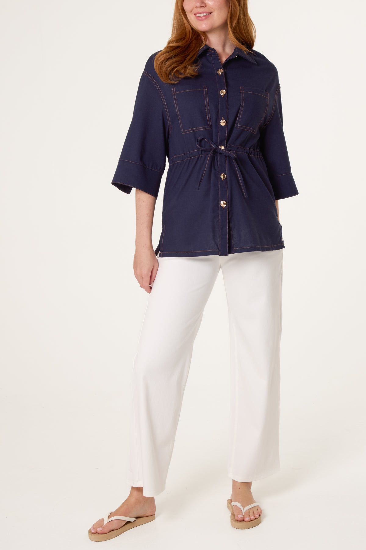 Denim Contrast Stitch Shirt