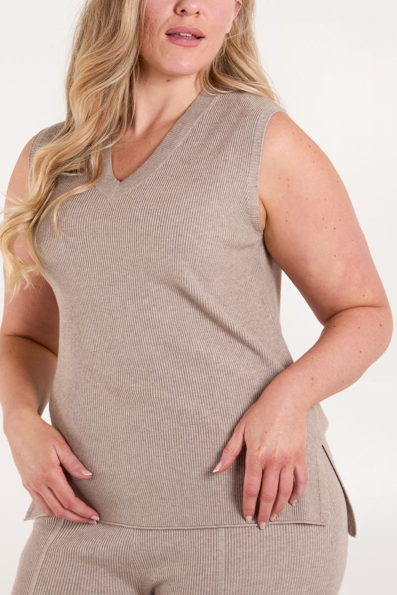 Knit Vest & Wide Leg Trouser Set