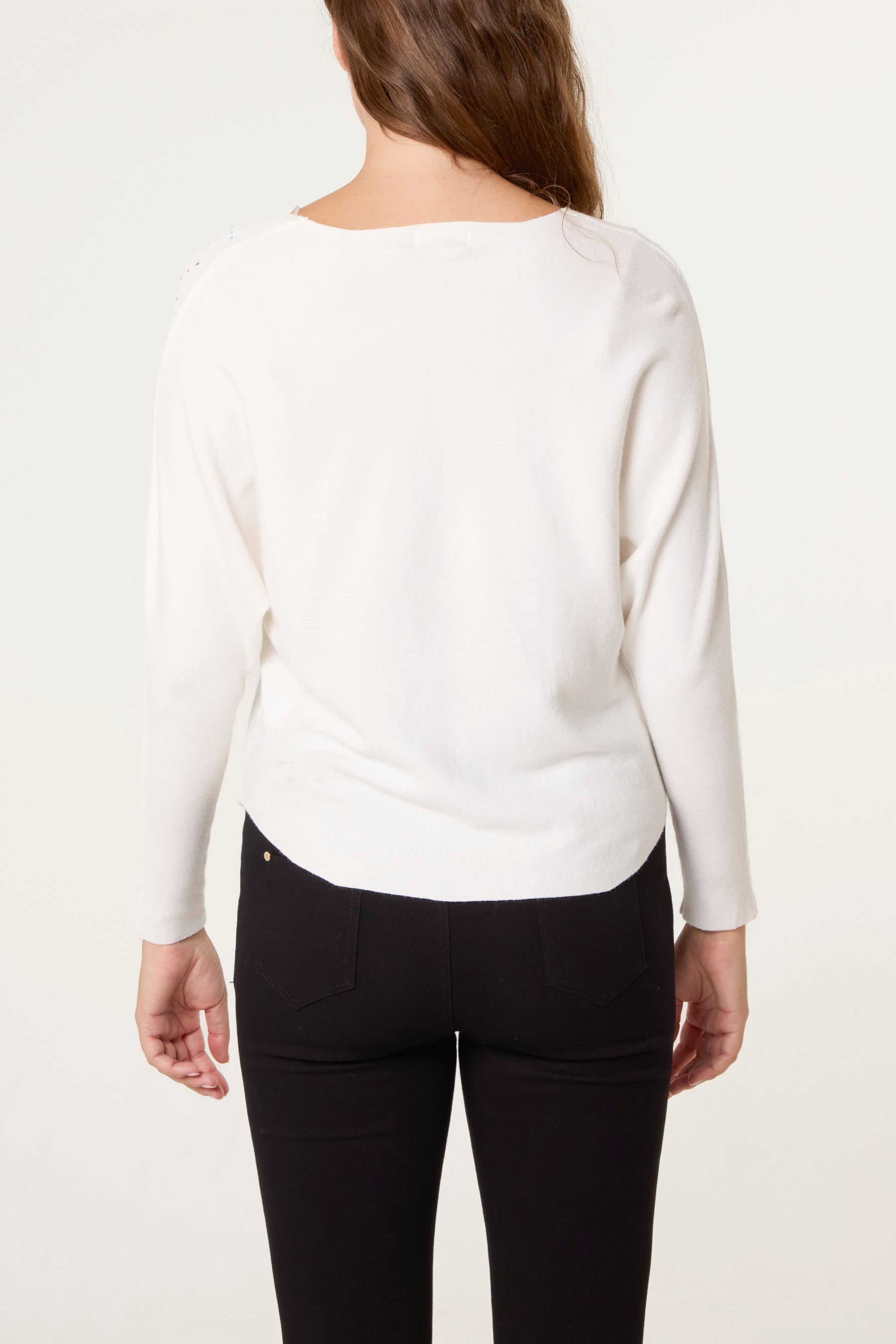 Embellished Diamond Patterned Jumper