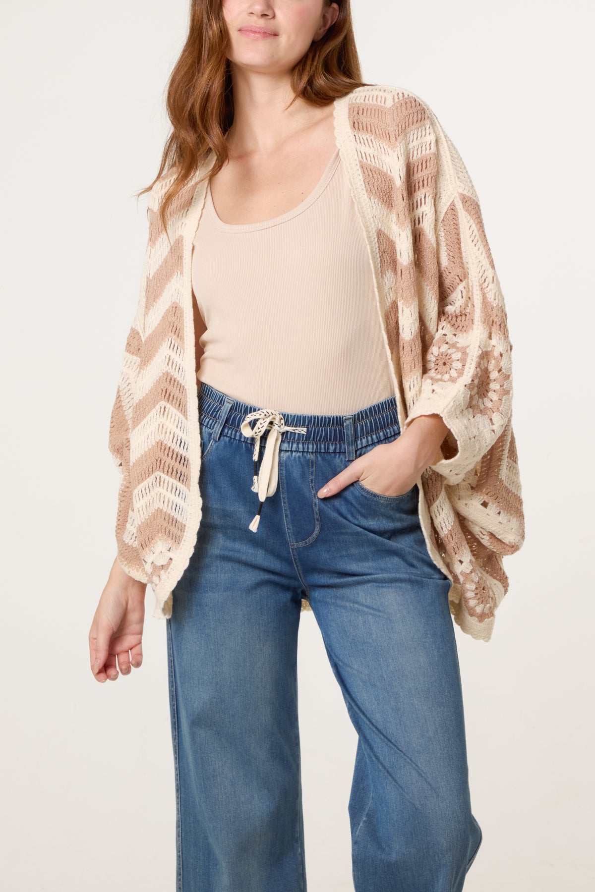 Zig Zag Crochet Batwing Cardigan