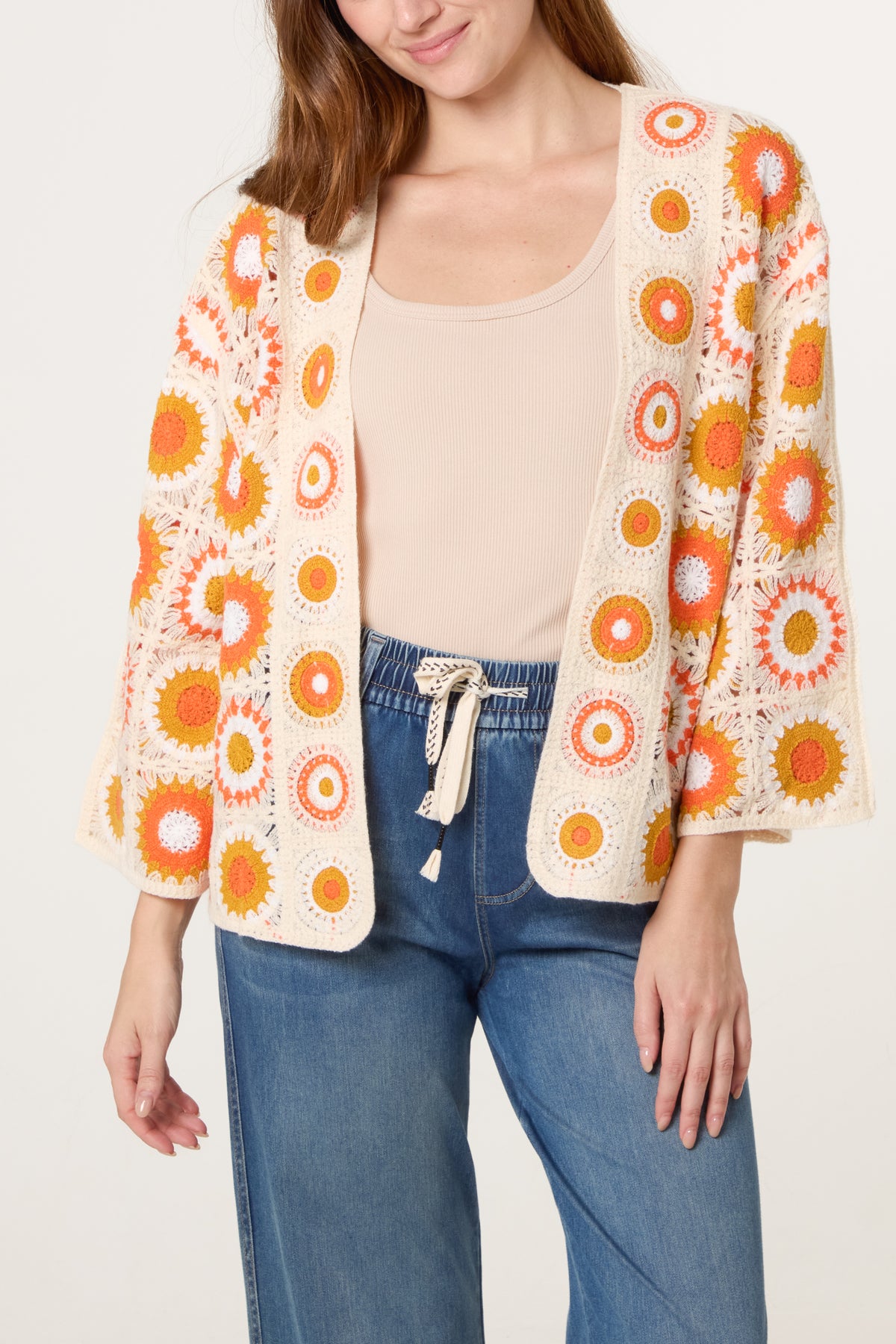 Sun Crochet Design Open Cardigan