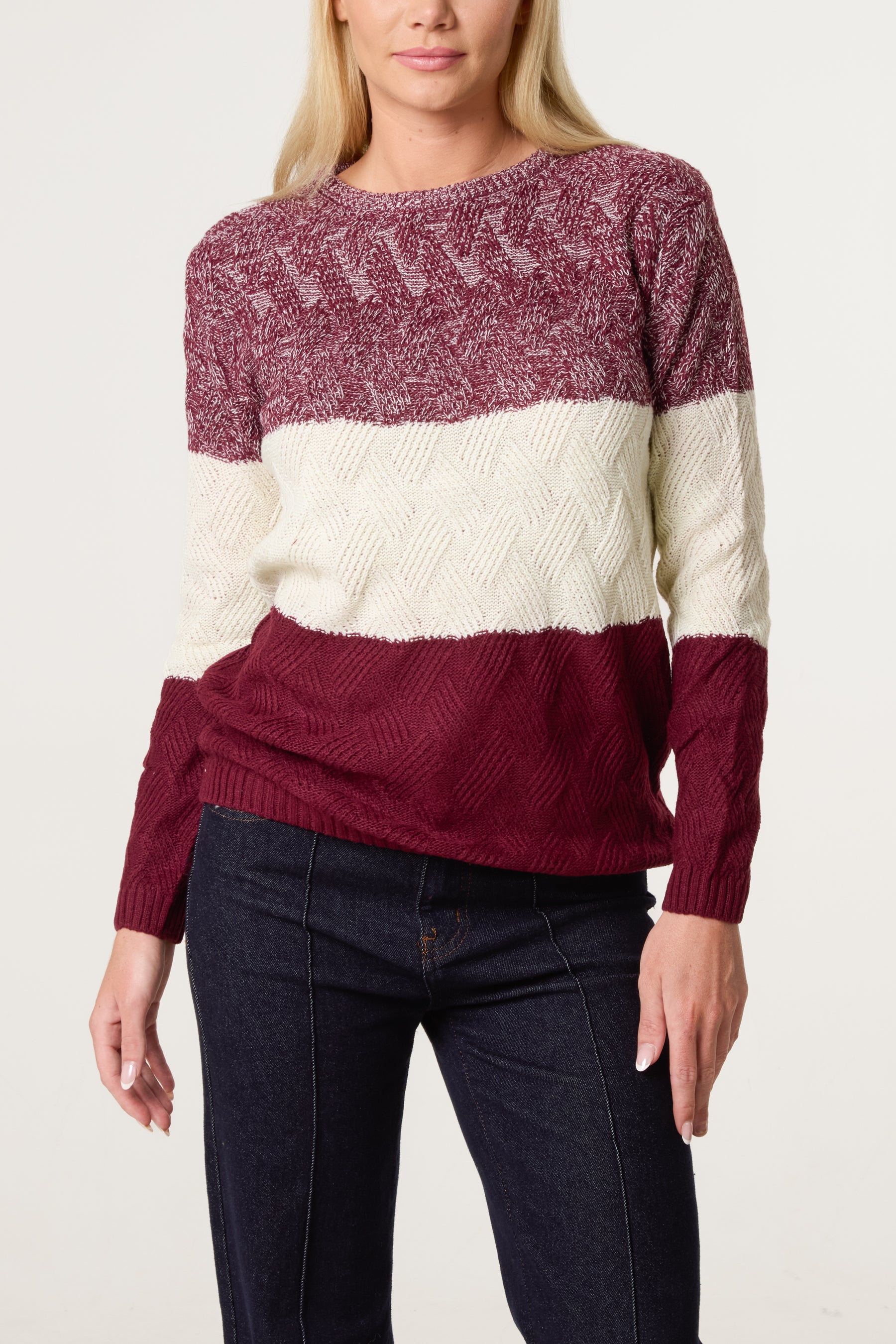 Block Pattern Knit Jumper