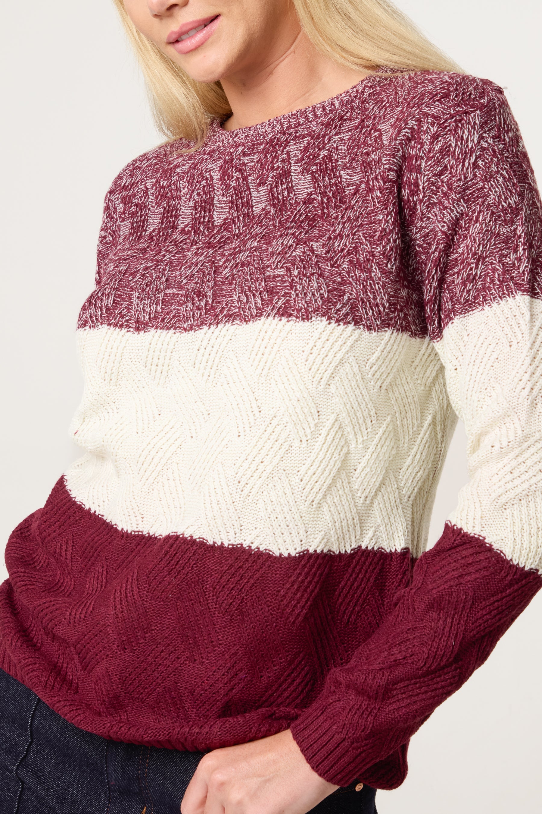 Block Pattern Knit Jumper