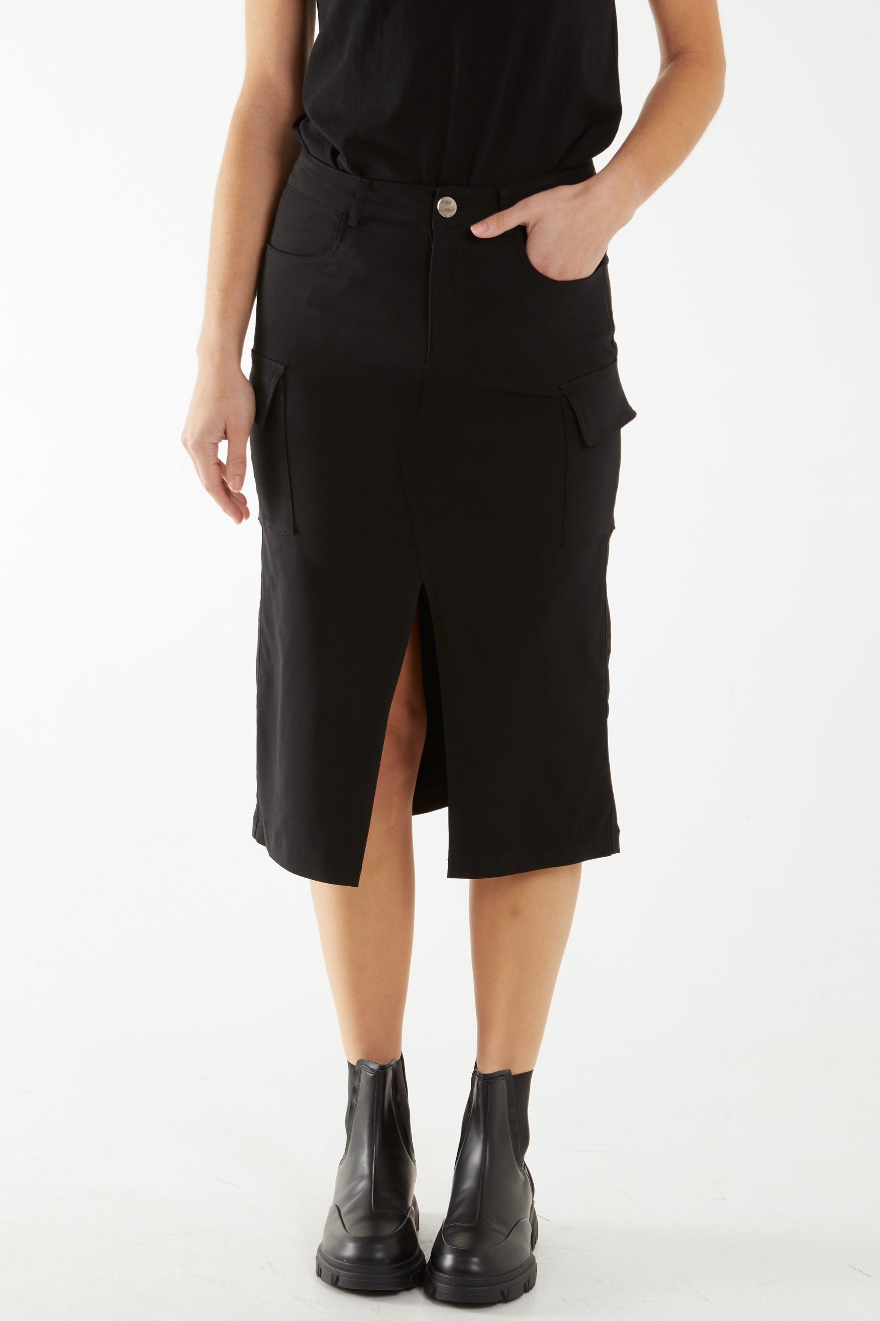 Four Pocket Midi Skirt