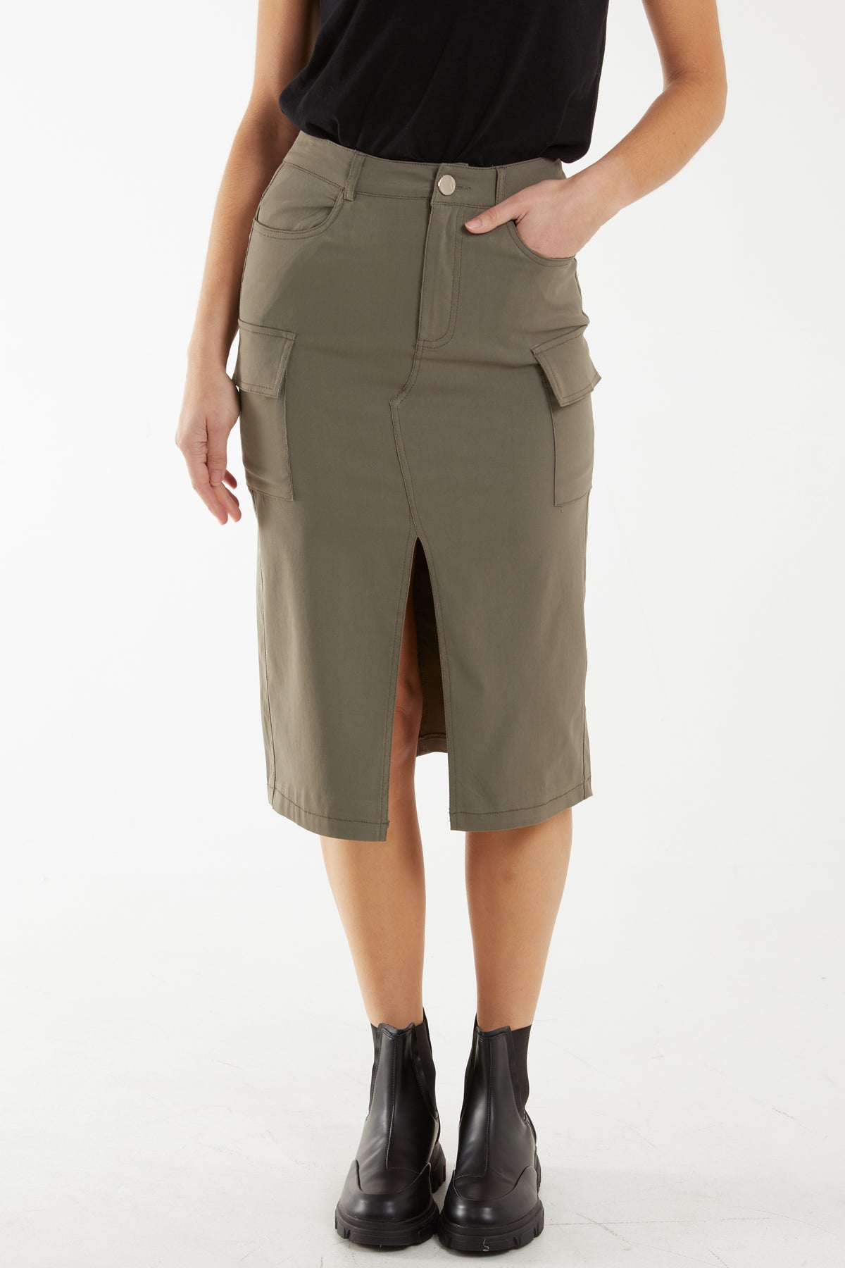 Four Pocket Midi Skirt