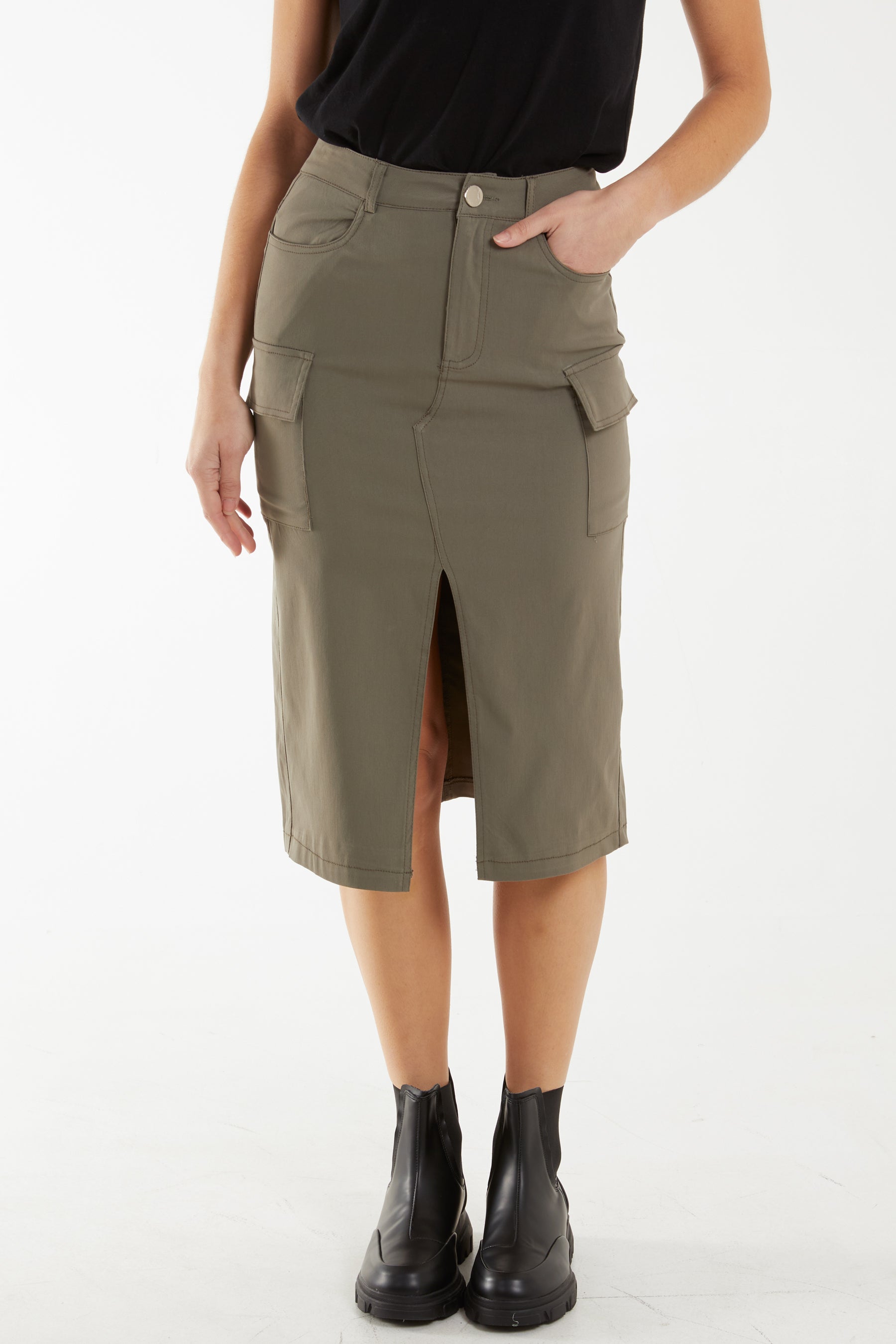 Four Pocket Midi Skirt