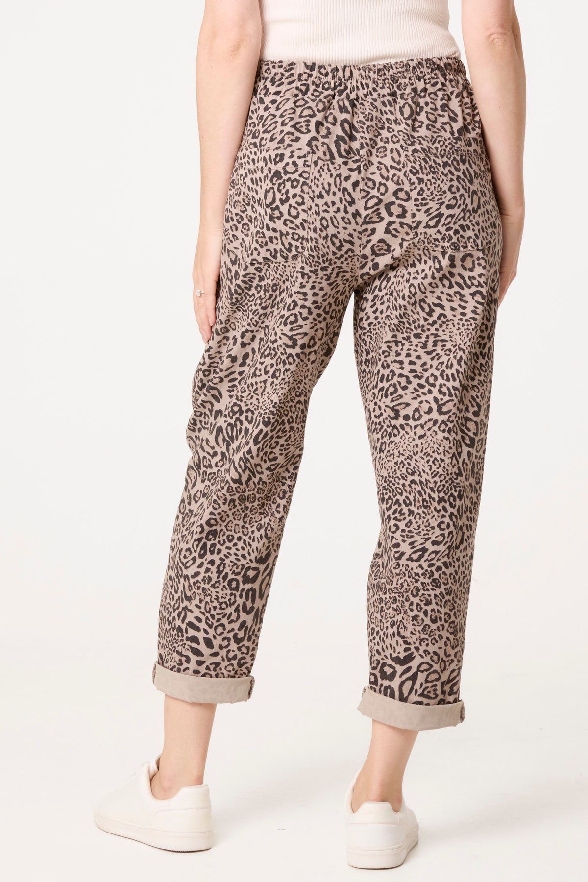 Leopard Straight Leg Trouser With Cuffs