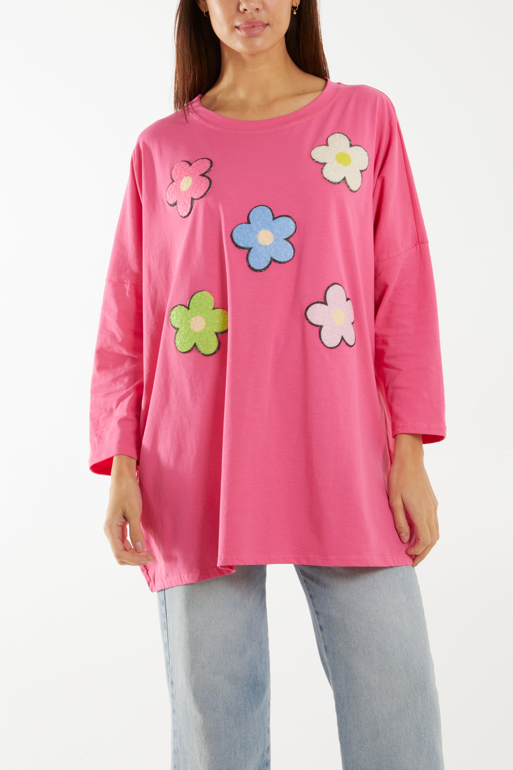 Multicolour Fluffy Daisy Long Sleeve Top