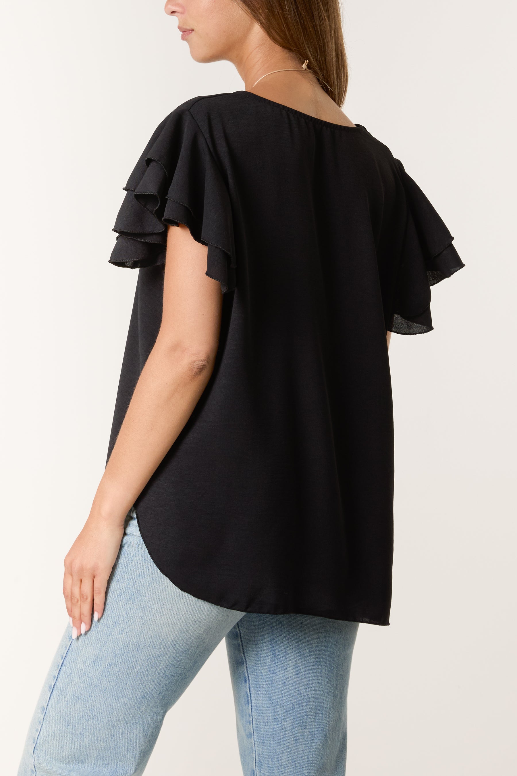Flutter Sleeve Necklace Top