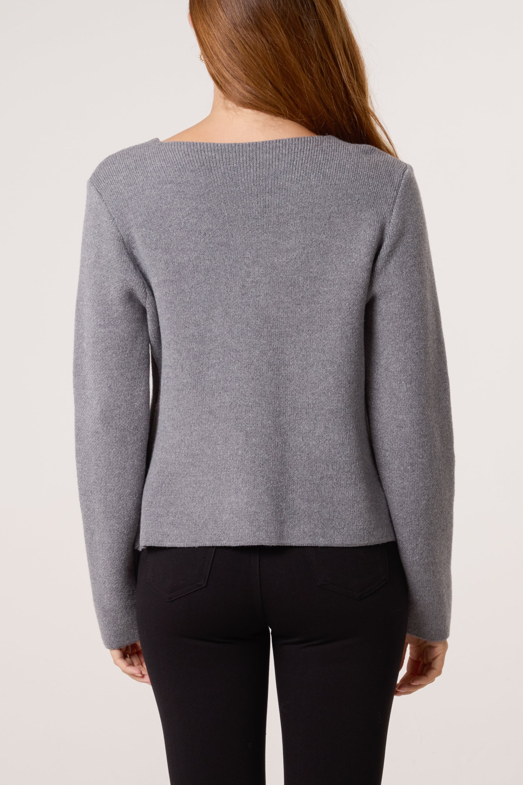 Gold Button V-Neck Cardigan