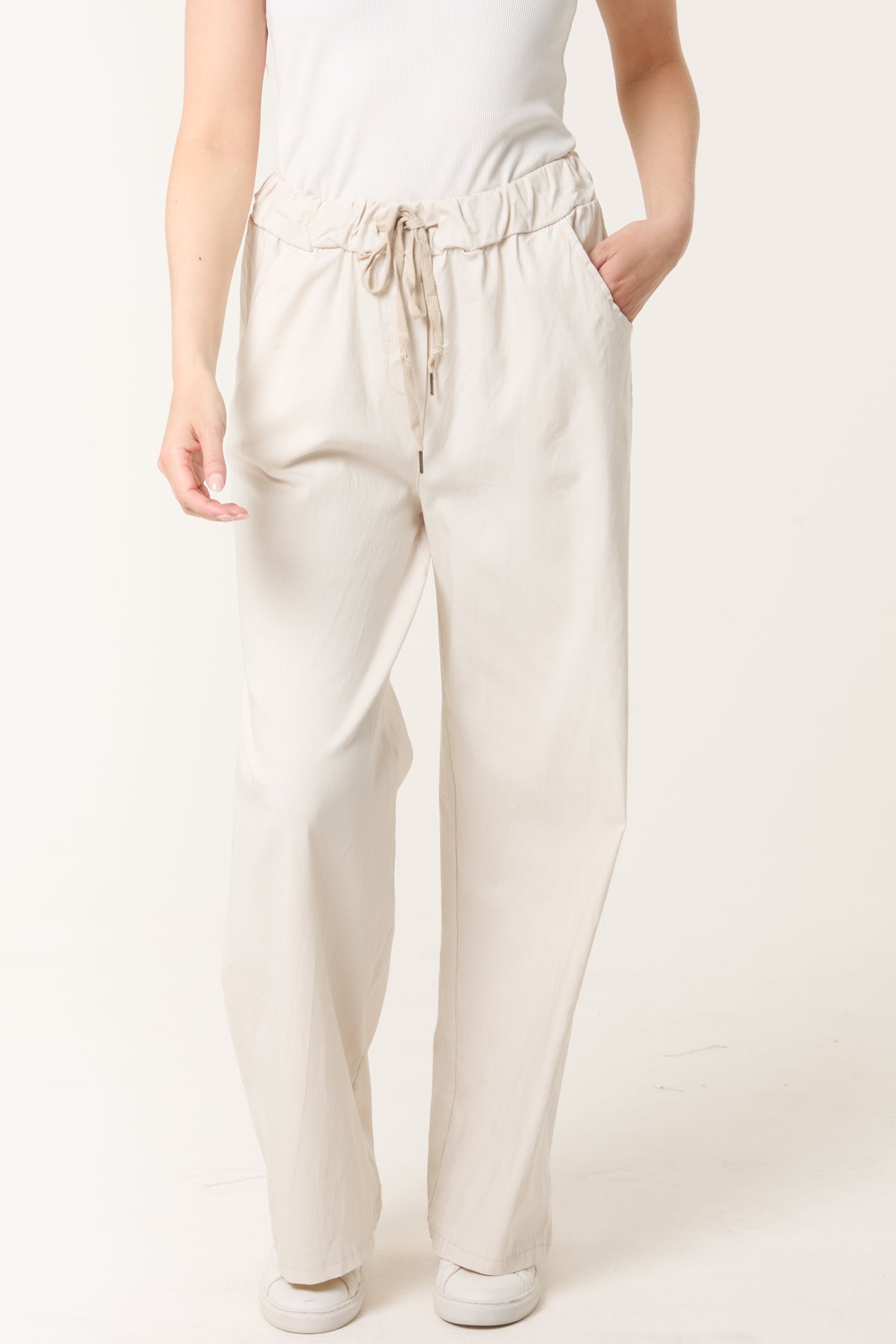 Magic Drawstring Wide Leg Trousers