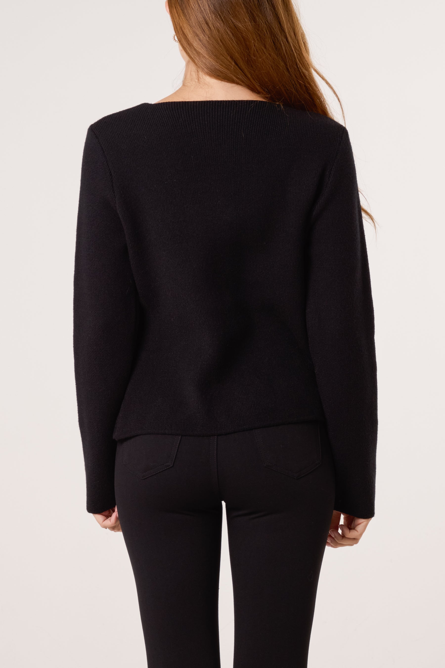 Gold Button V-Neck Cardigan