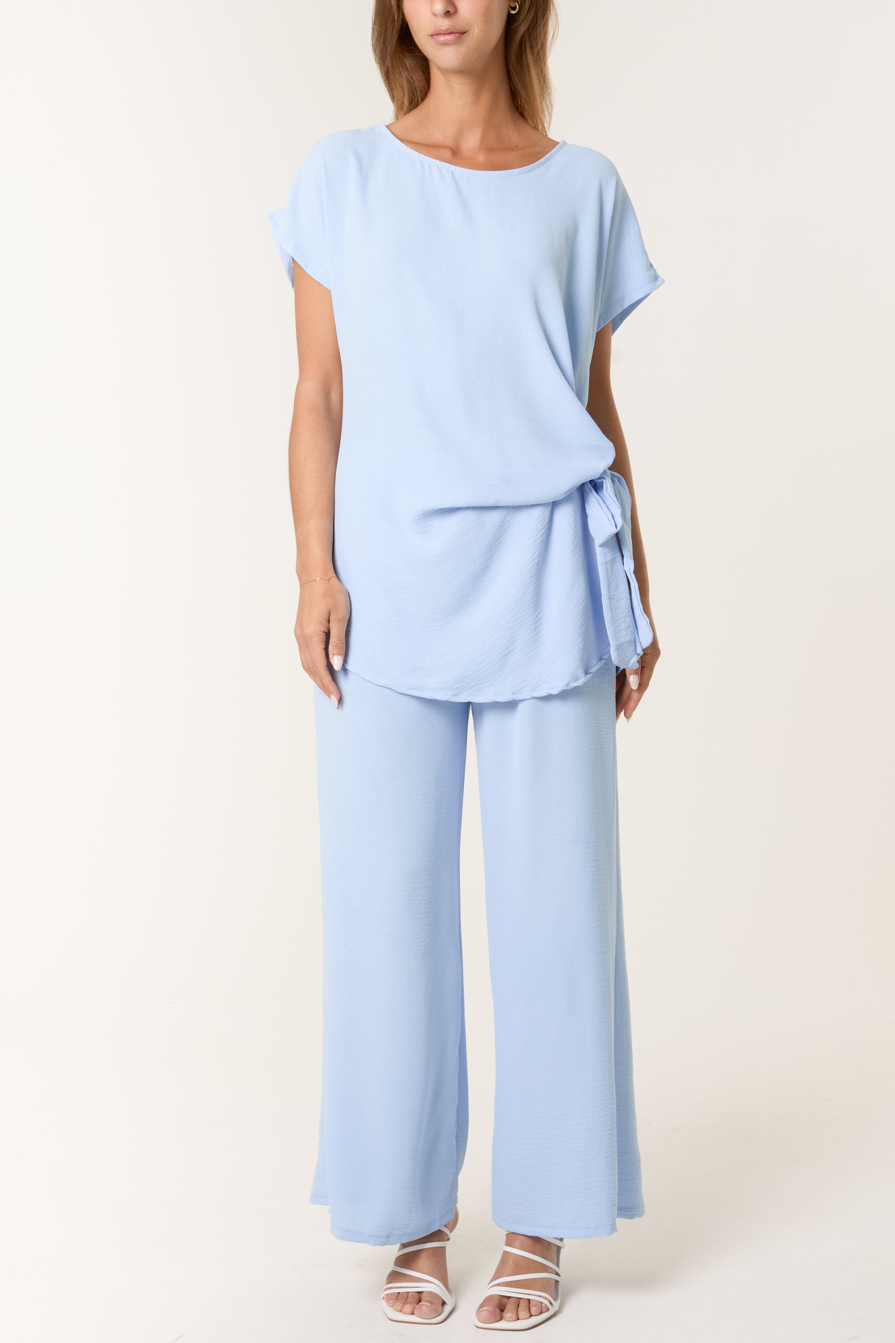Tie Front Top & Wide Leg Trouser Co-ord