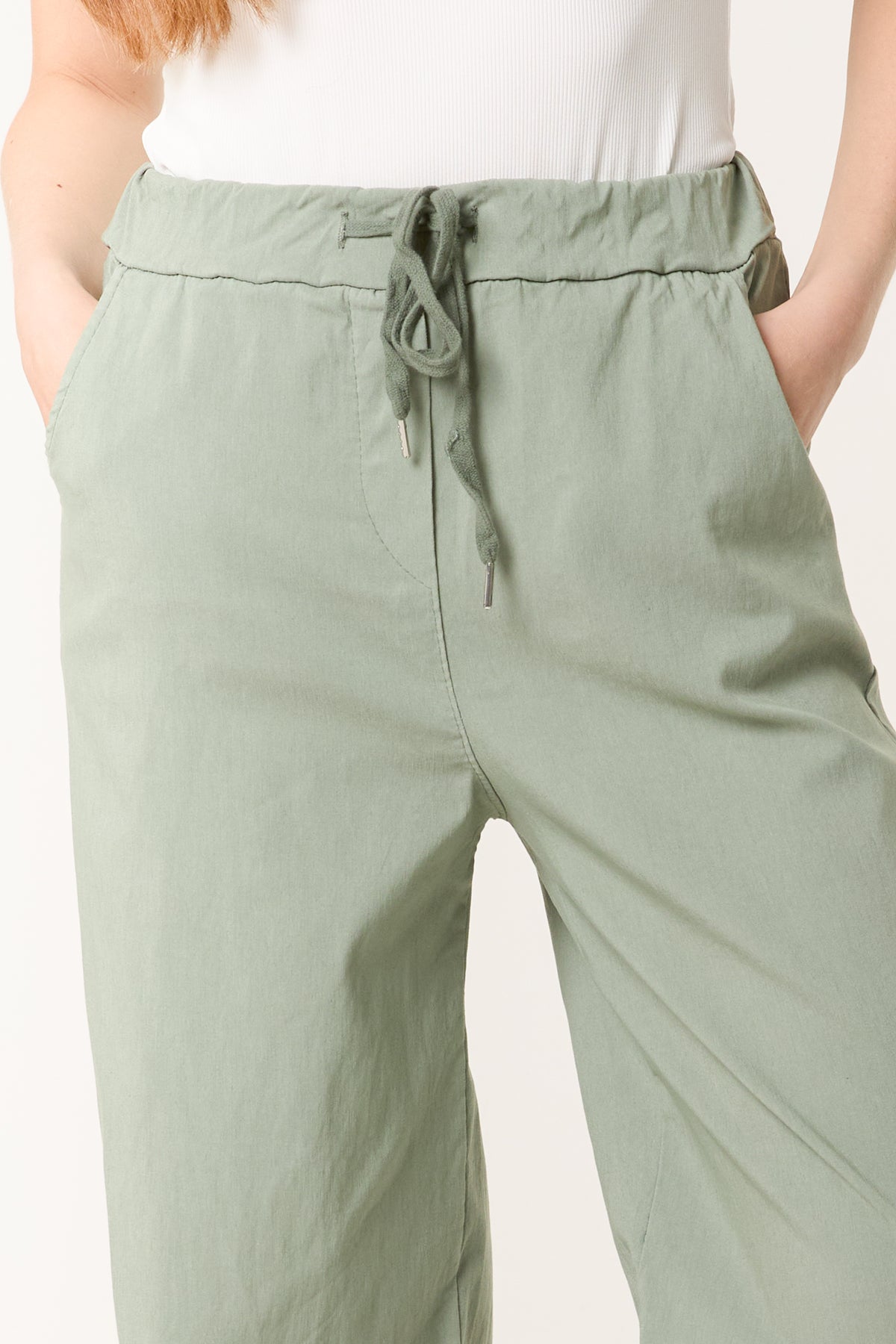 Magic Drawstring Wide Leg Trousers