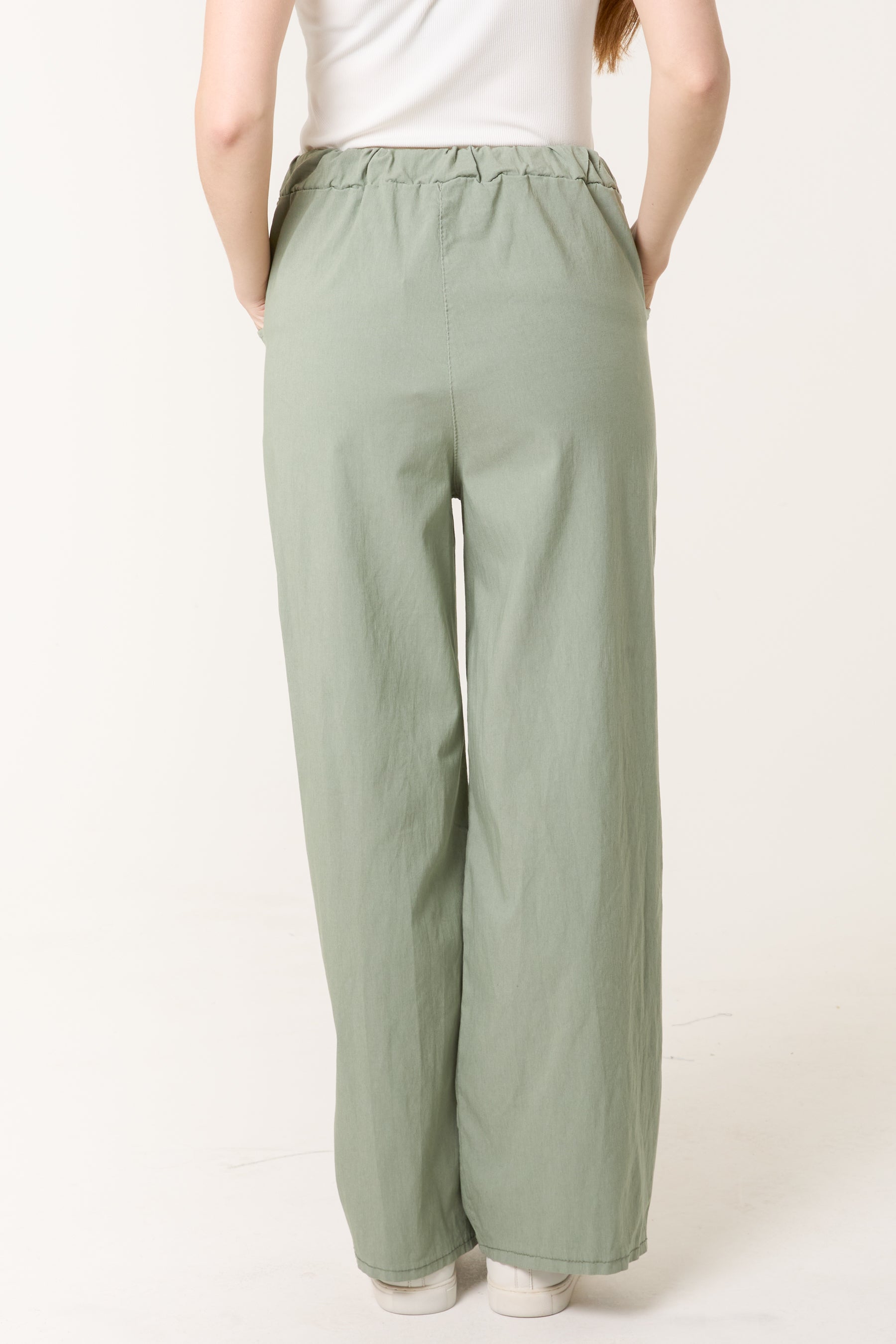 Magic Drawstring Wide Leg Trousers