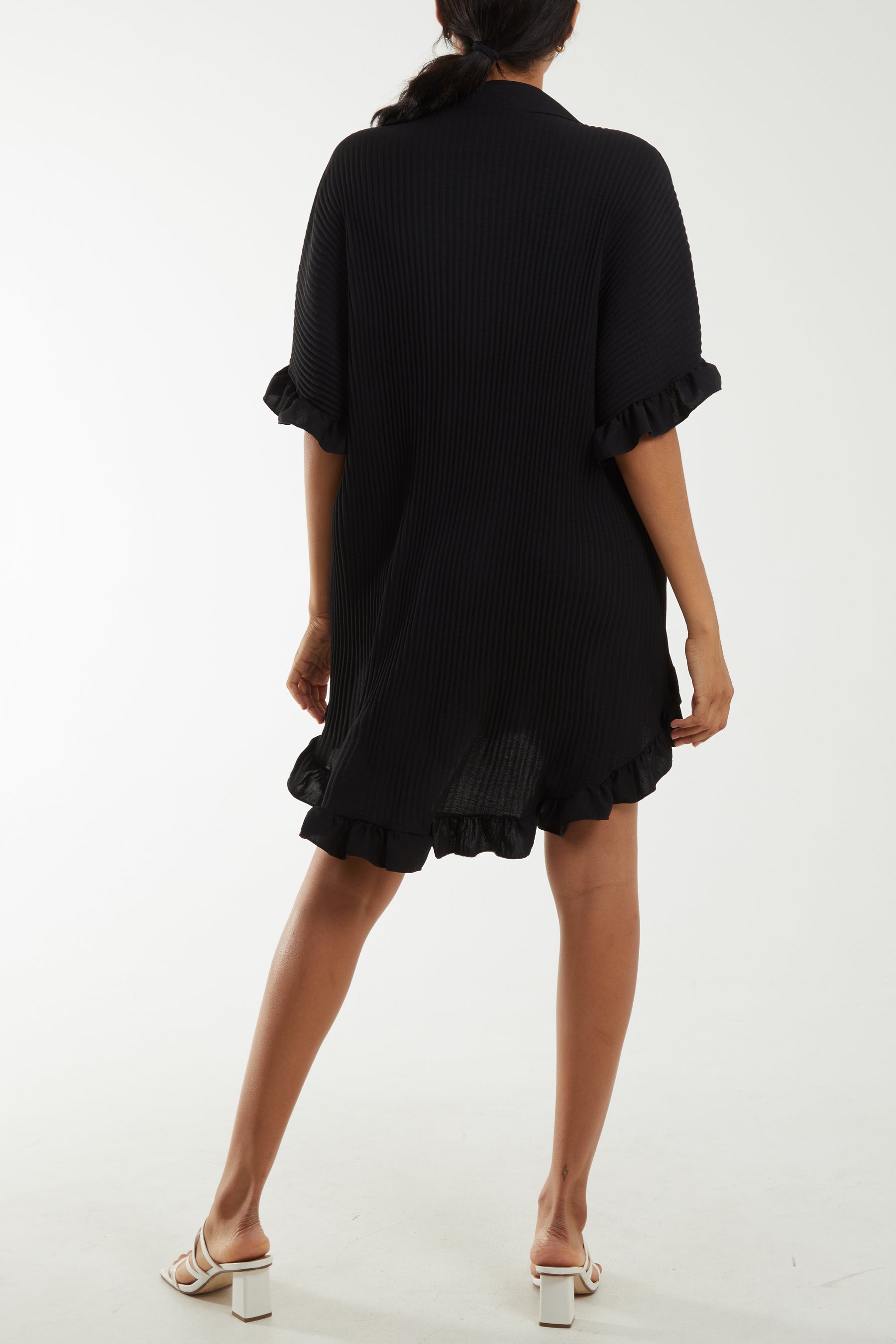 Plisse Shirt Dress