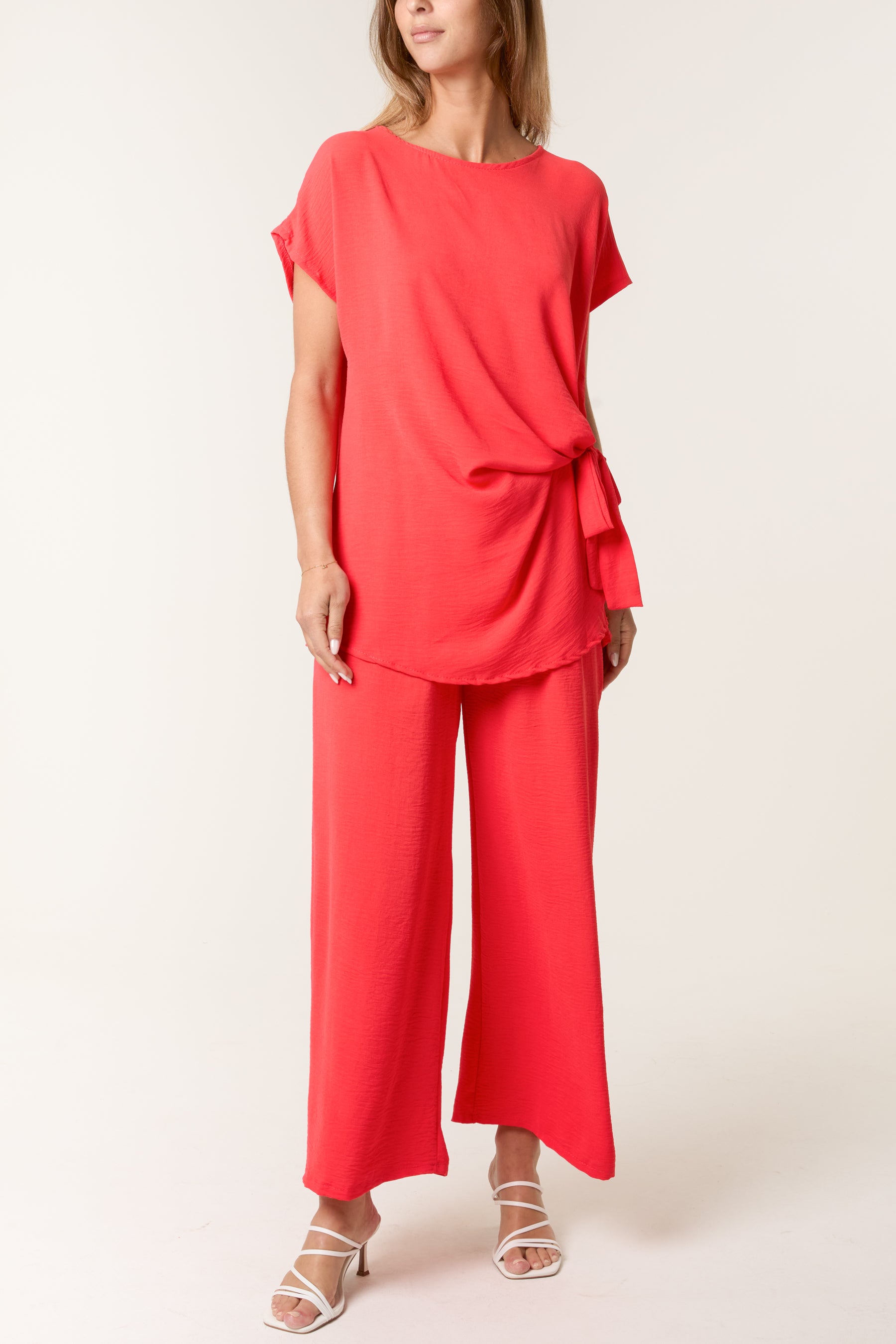 Tie Front Top & Wide Leg Trouser Co-ord