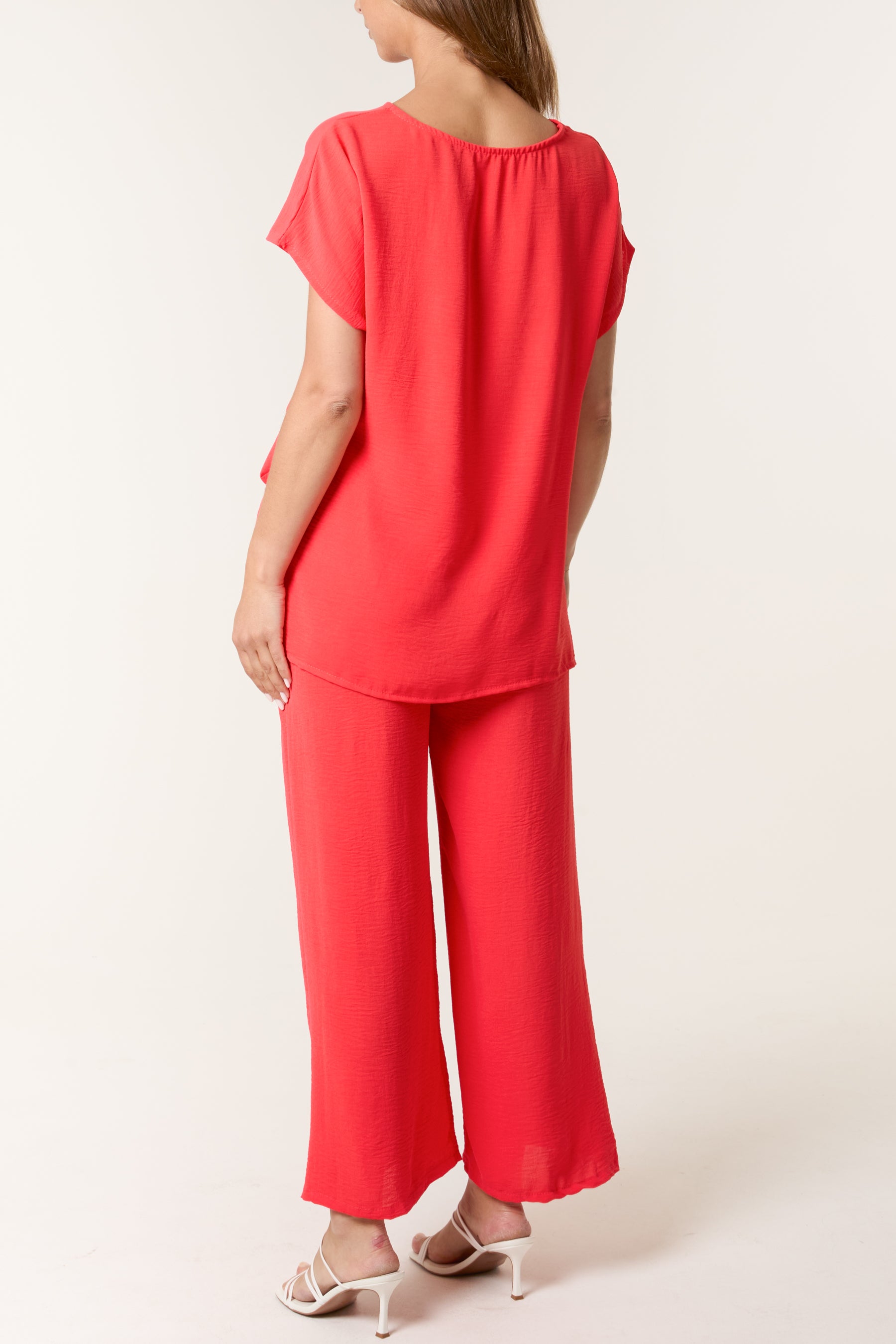 Tie Front Top & Wide Leg Trouser Co-ord