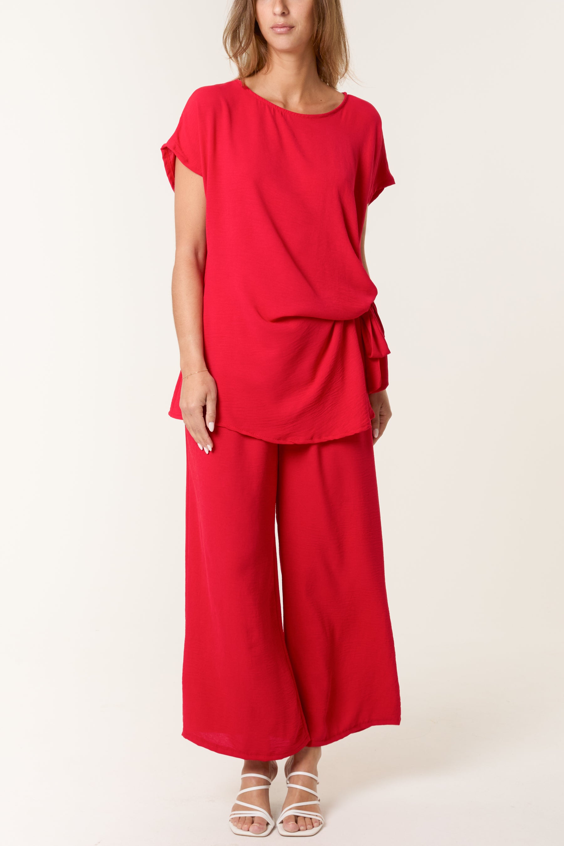 Tie Front Top & Wide Leg Trouser Co-ord