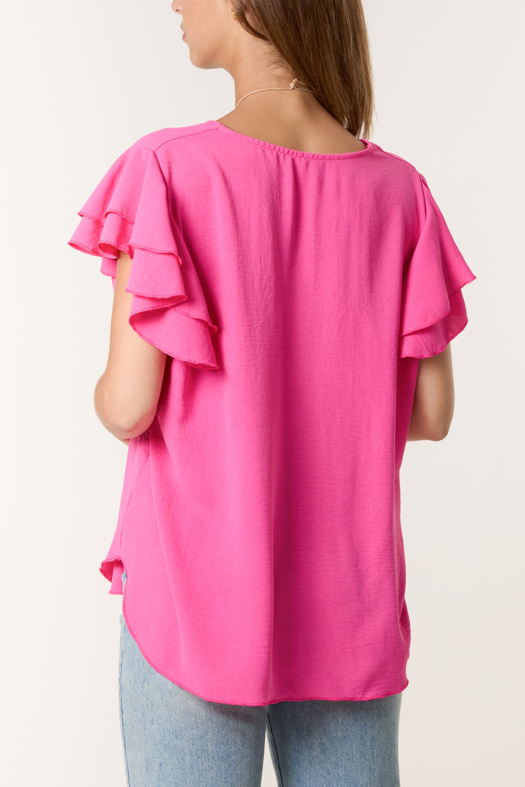 Flutter Sleeve Necklace Top