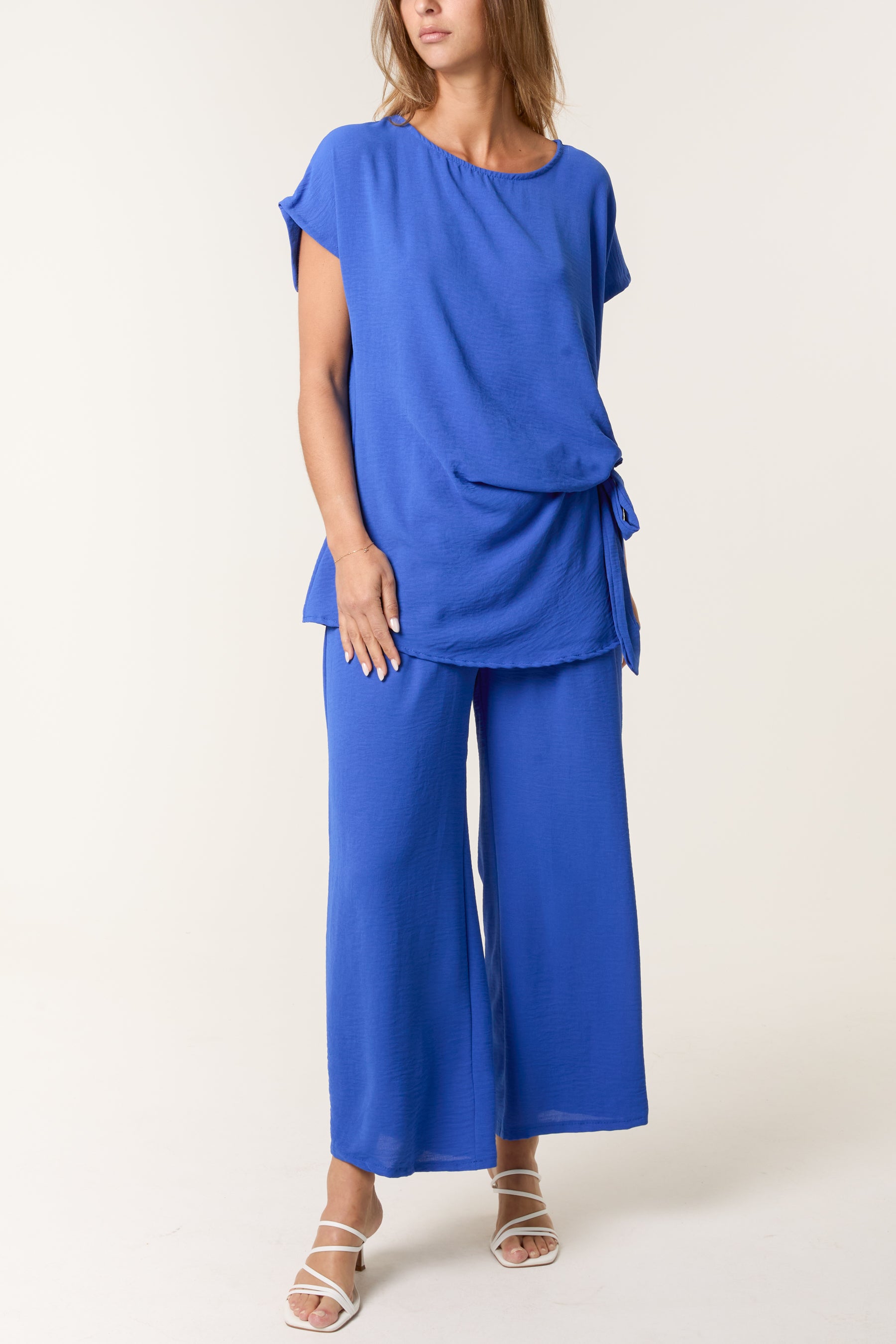Tie Front Top & Wide Leg Trouser Co-ord
