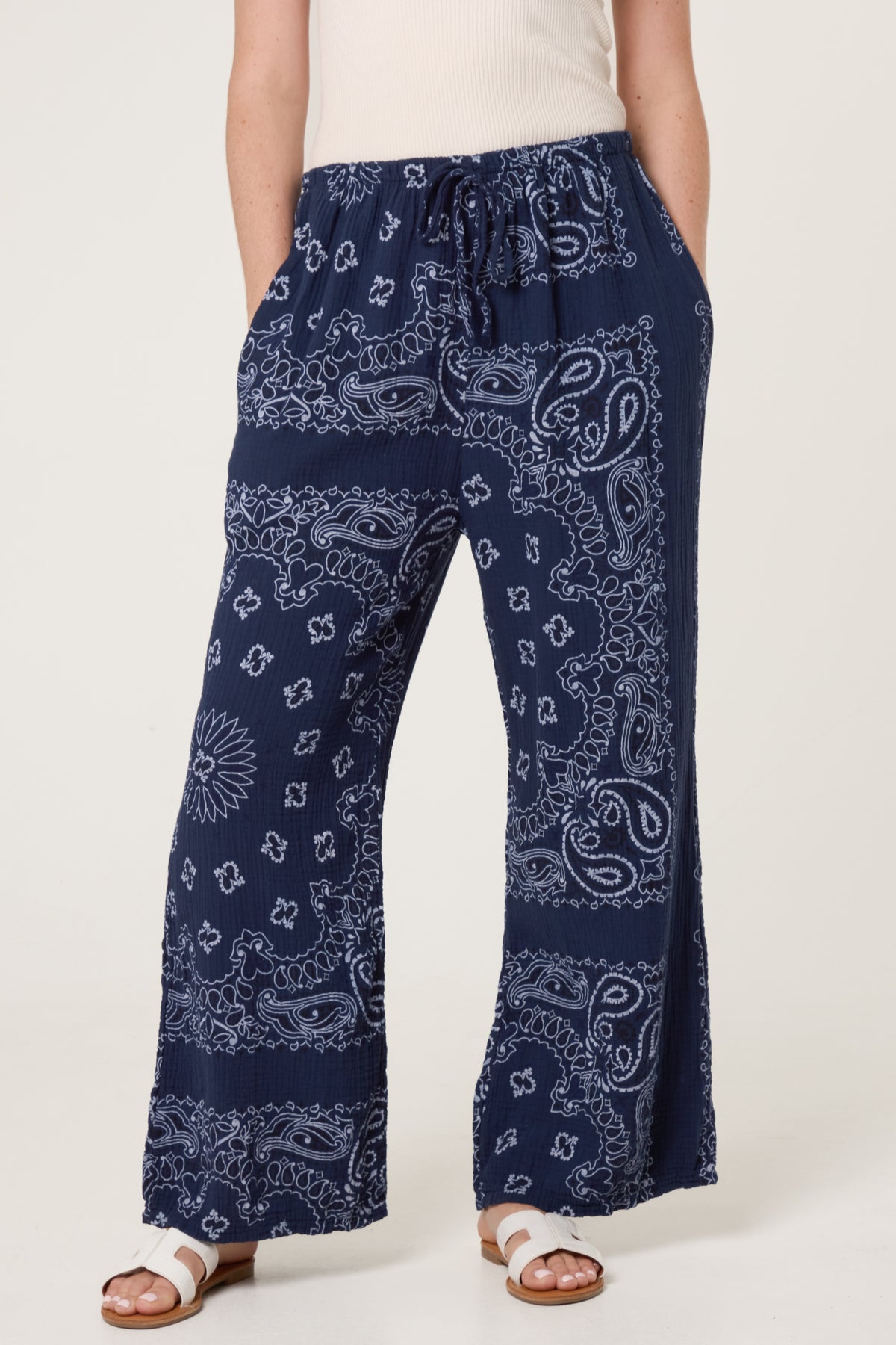 Bandana Trouser With Tie Front & Pockets