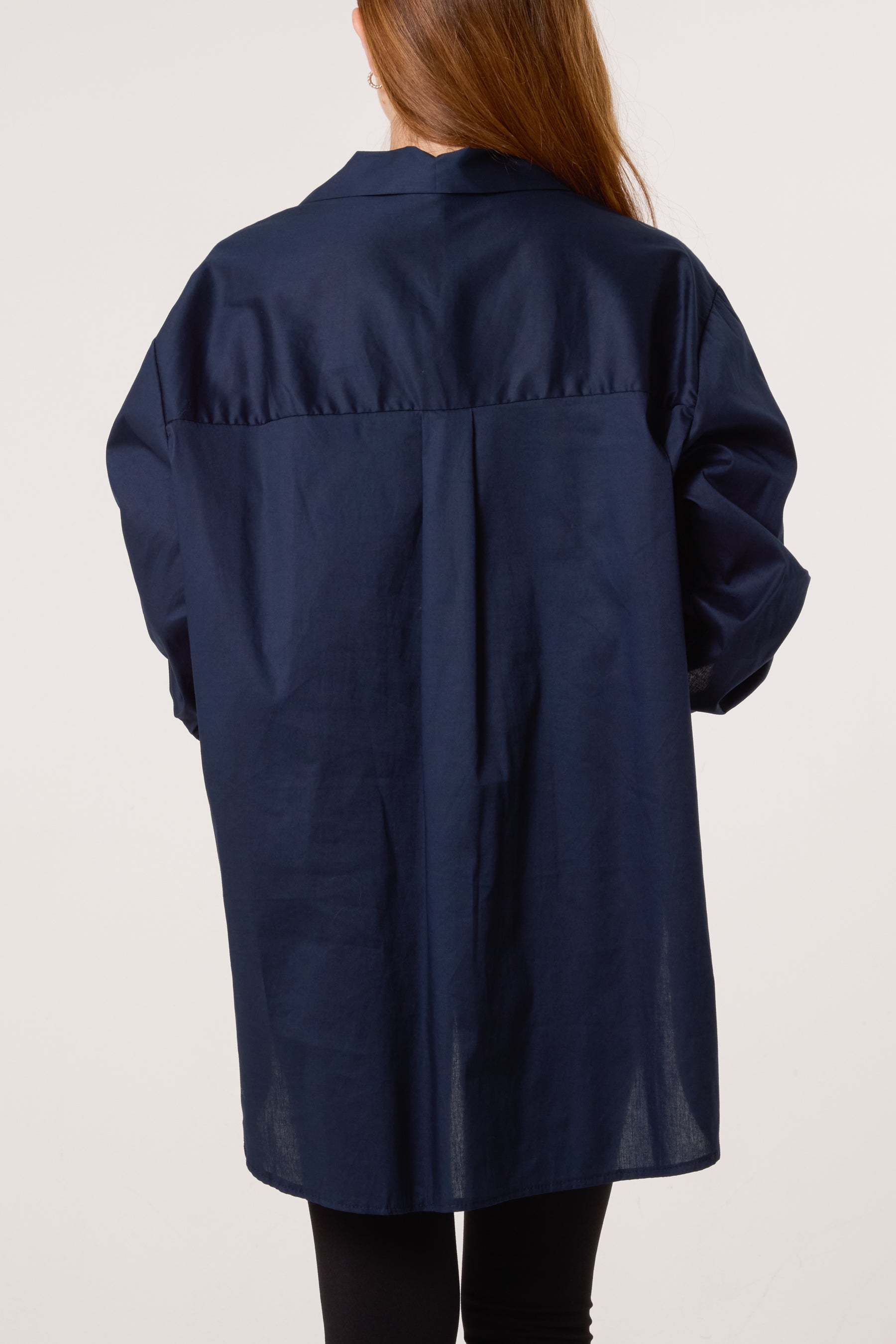 Collar High Low Poplin Shirt