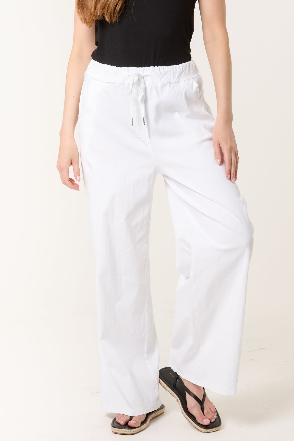 Magic Drawstring Wide Leg Trousers