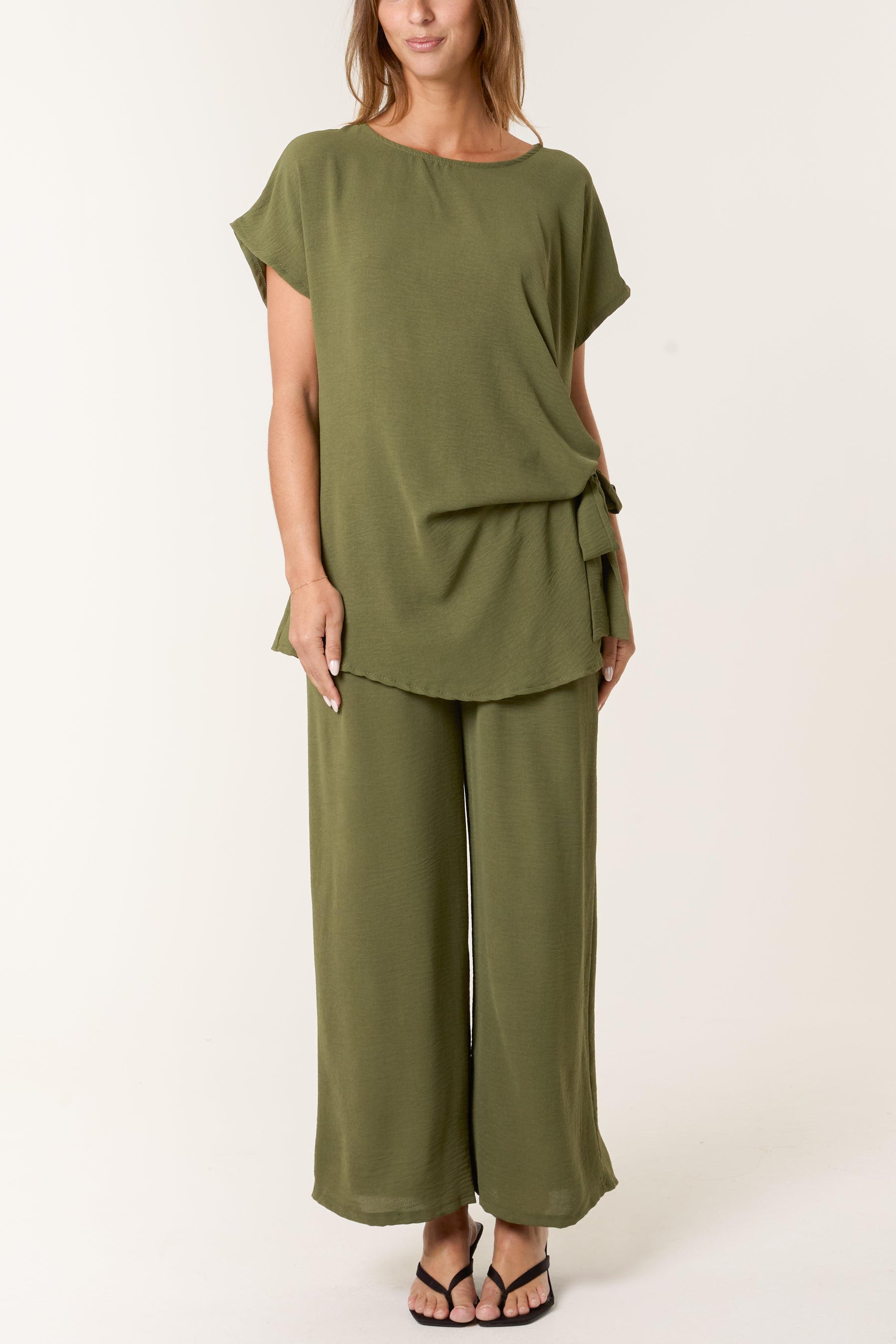 Tie Front Top & Wide Leg Trouser Co-ord