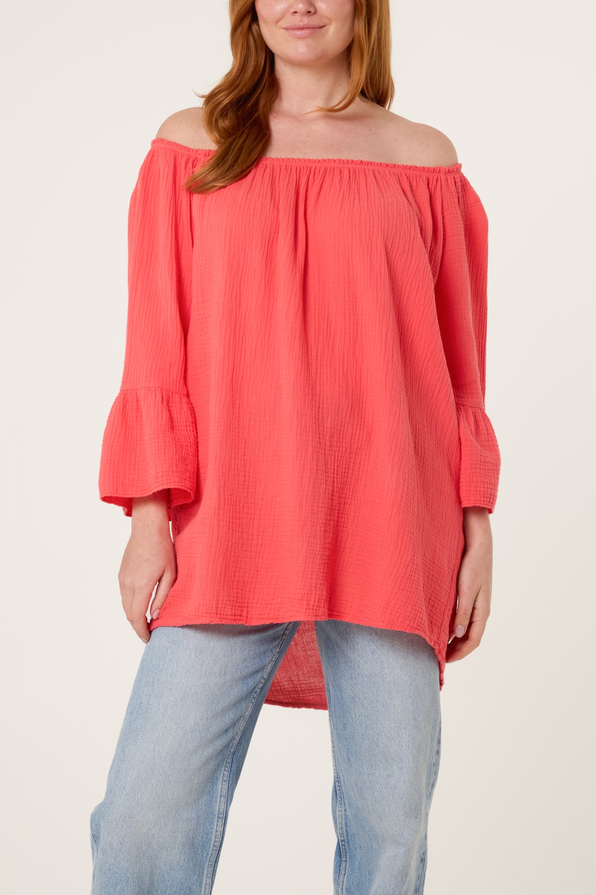 Cheesecloth Bardot Bell Sleeve Top