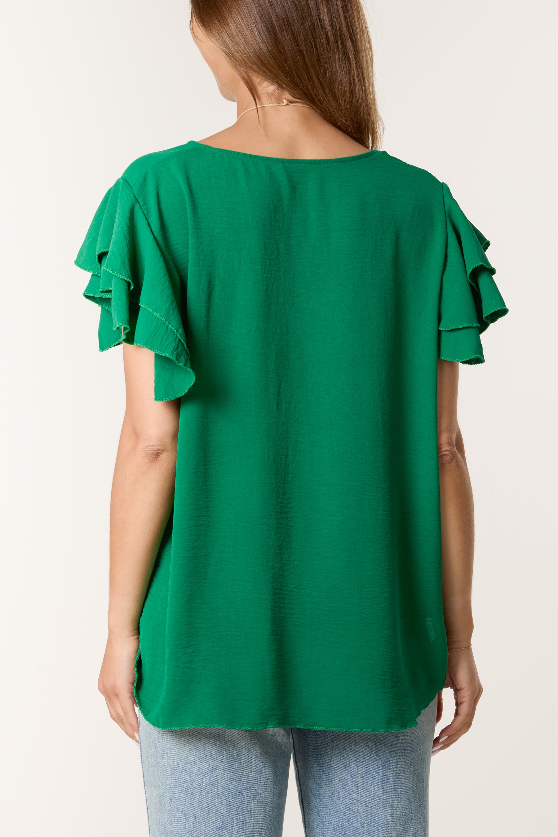 Flutter Sleeve Necklace Top