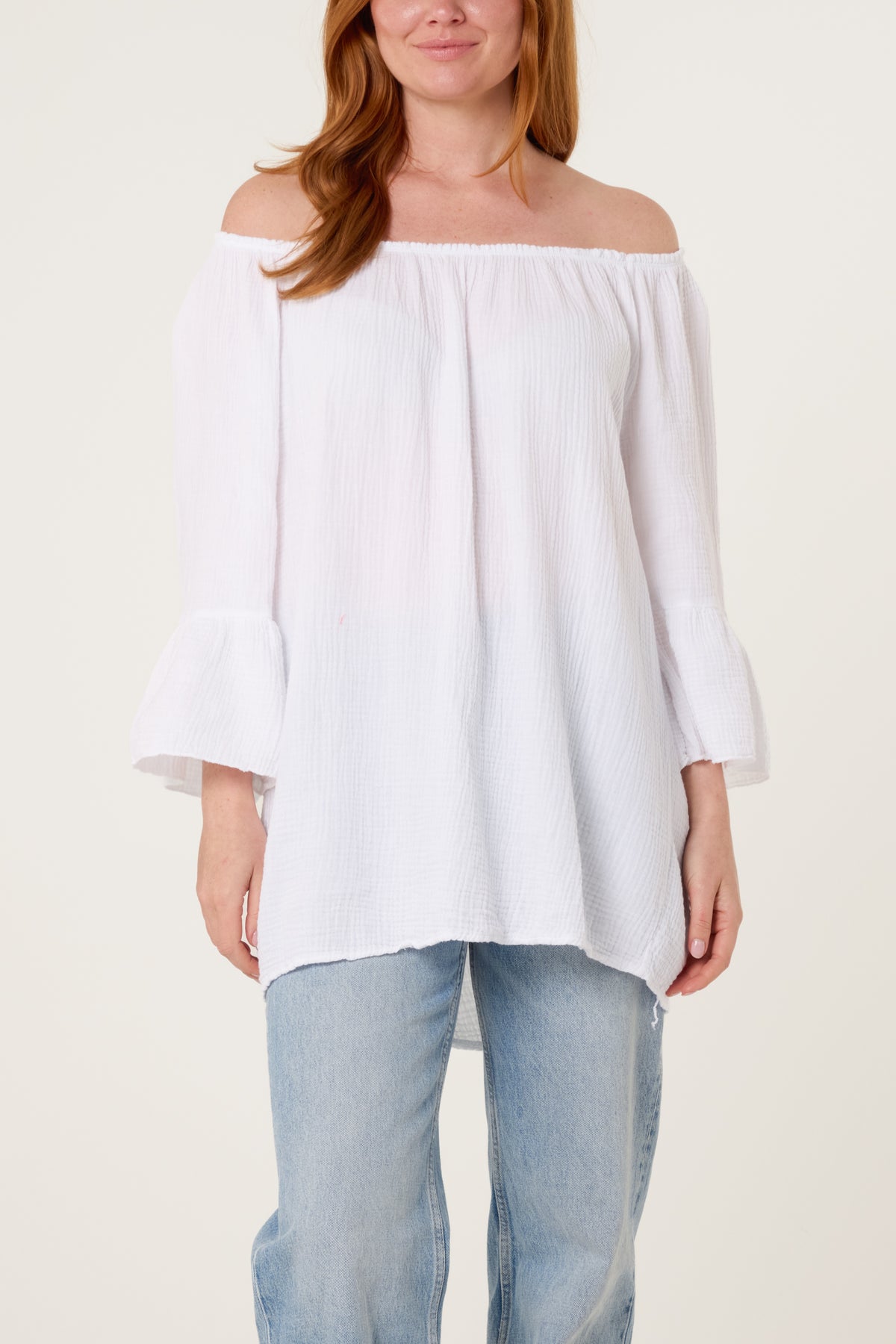 Cheesecloth Bardot Bell Sleeve Top