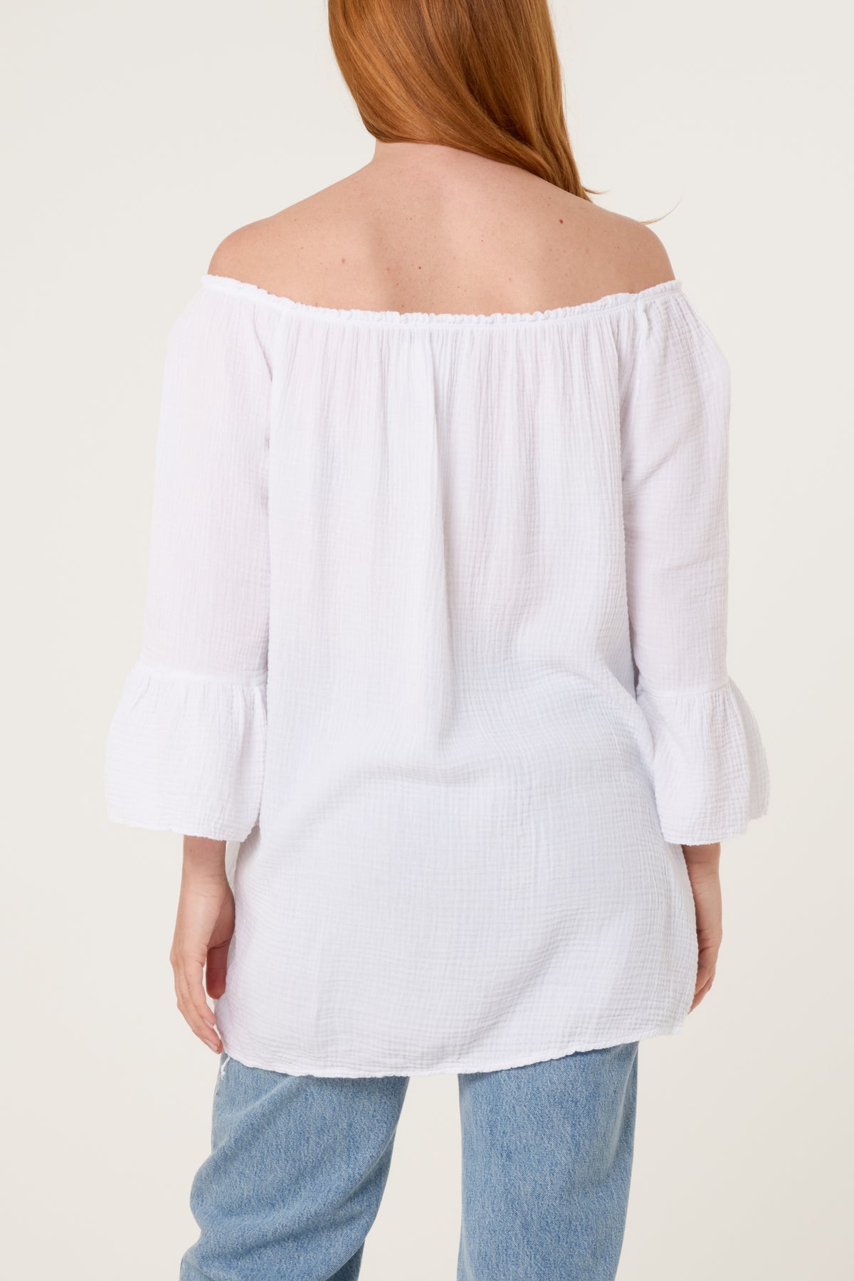 Cheesecloth Bardot Bell Sleeve Top