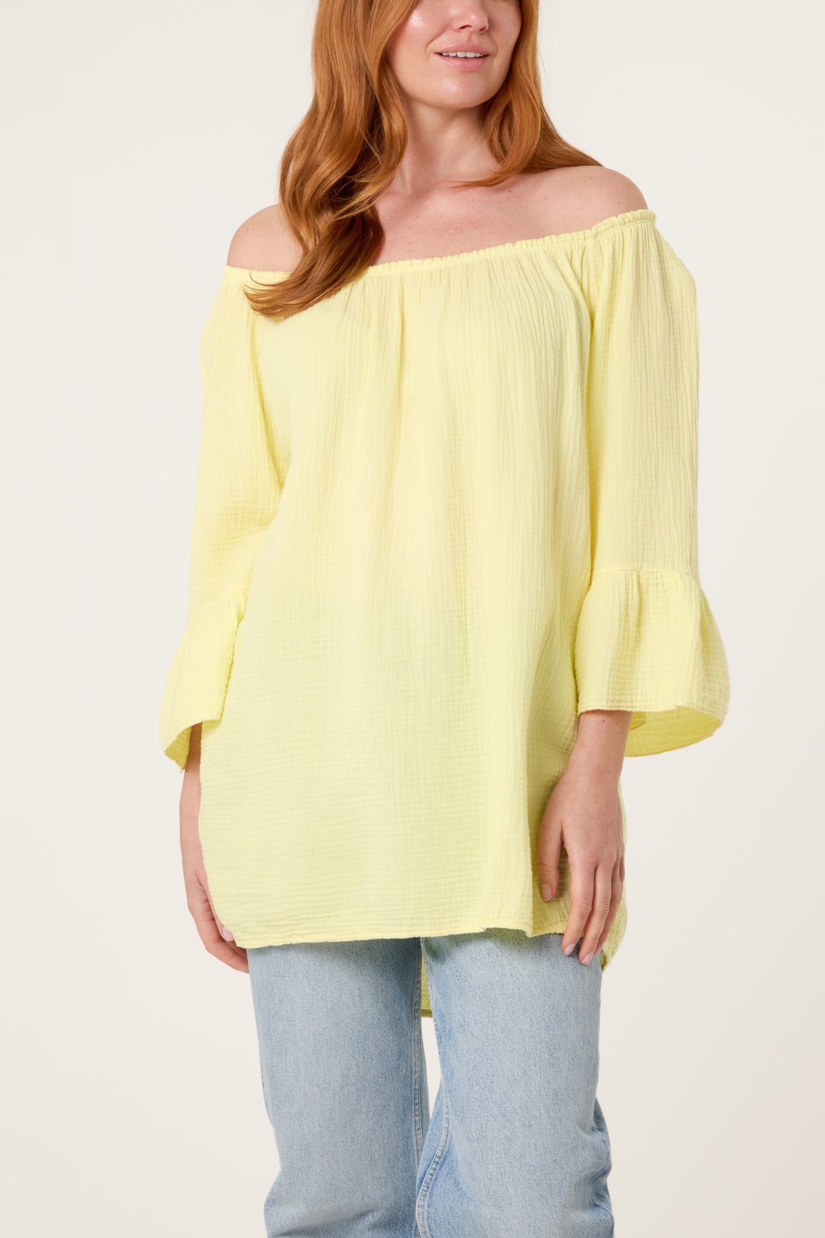 Cheesecloth Bardot Bell Sleeve Top