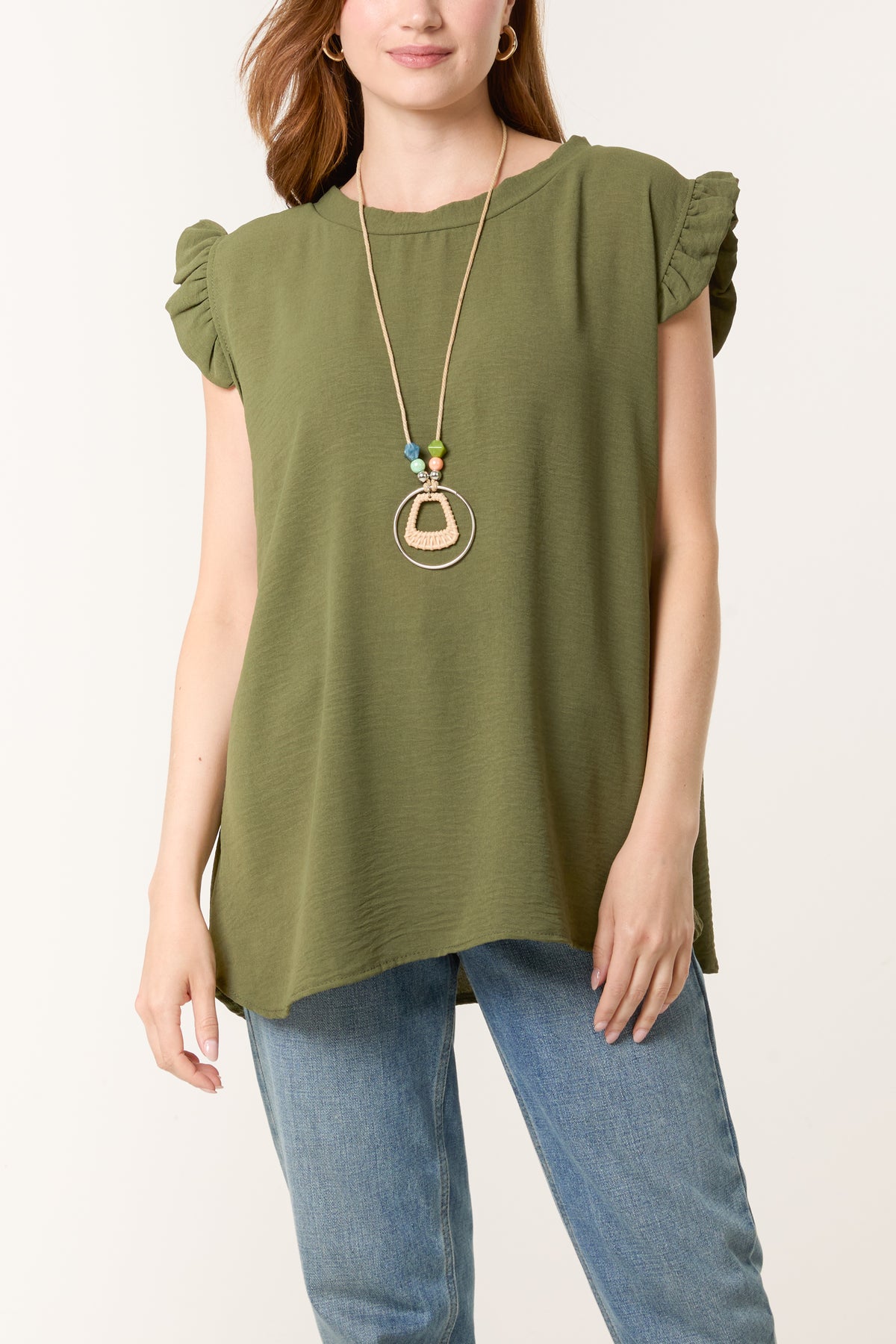 Necklace Frill Sleeve Top