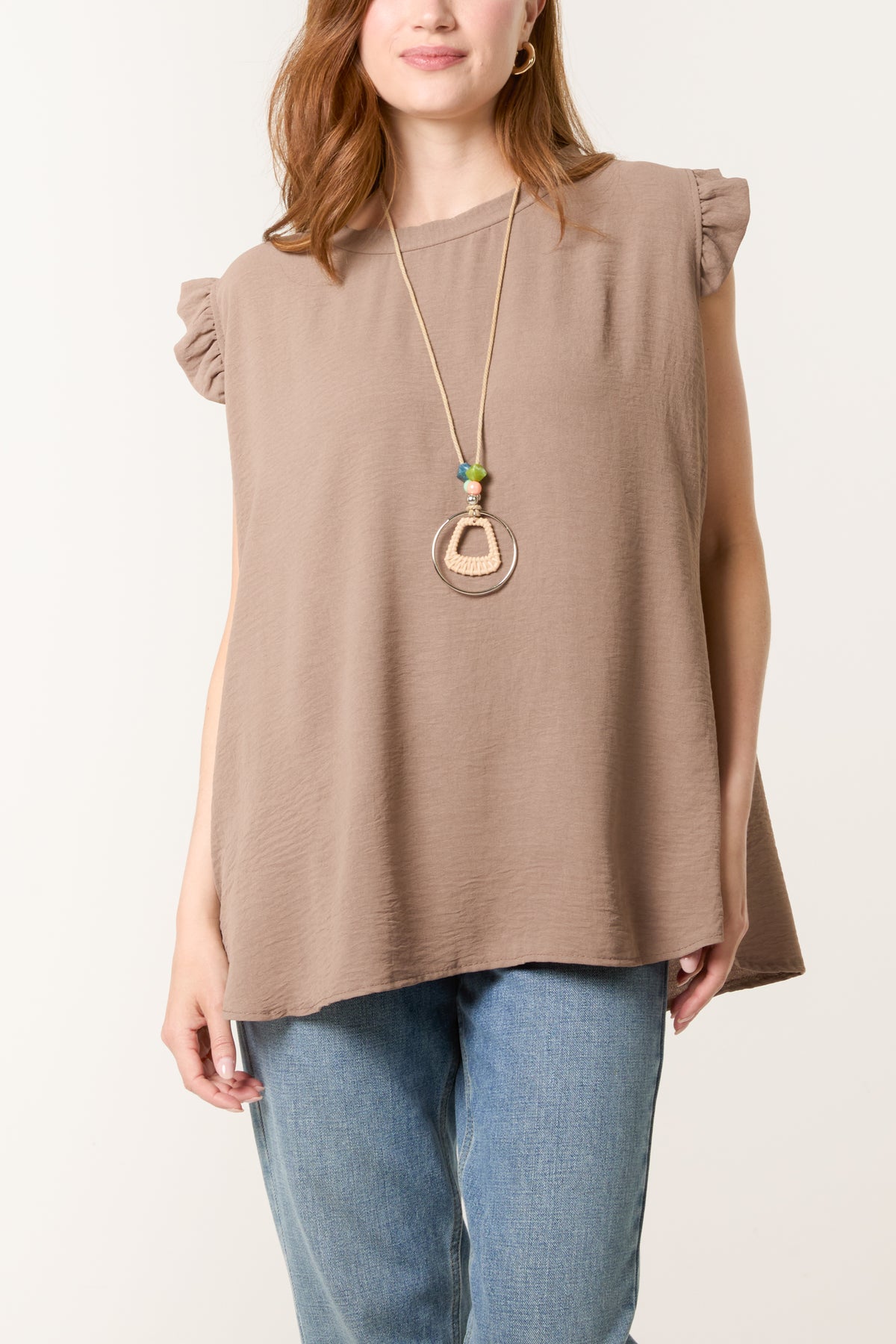 Necklace Frill Sleeve Top