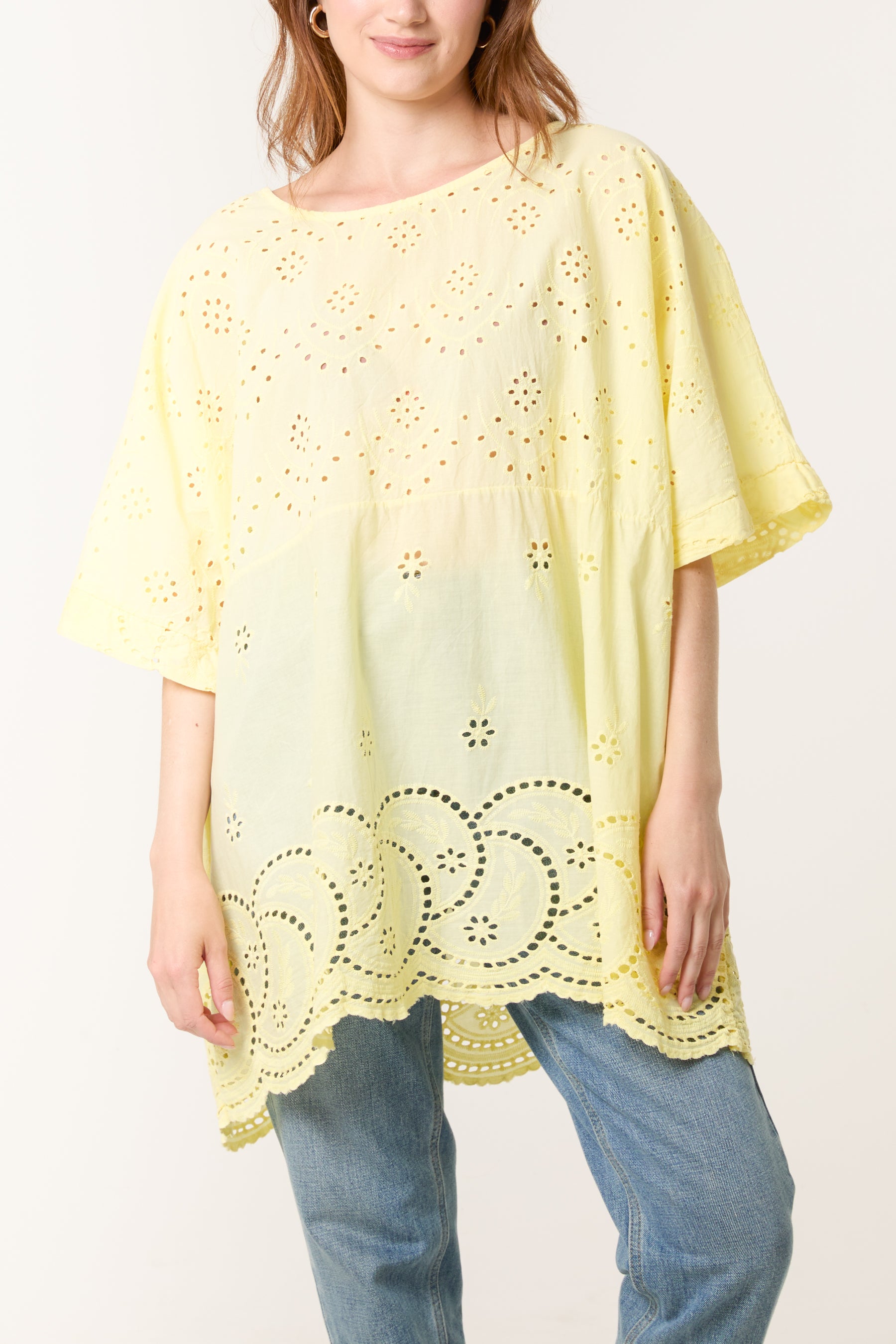 Broderie Anglaise Scallop Edge Blouse