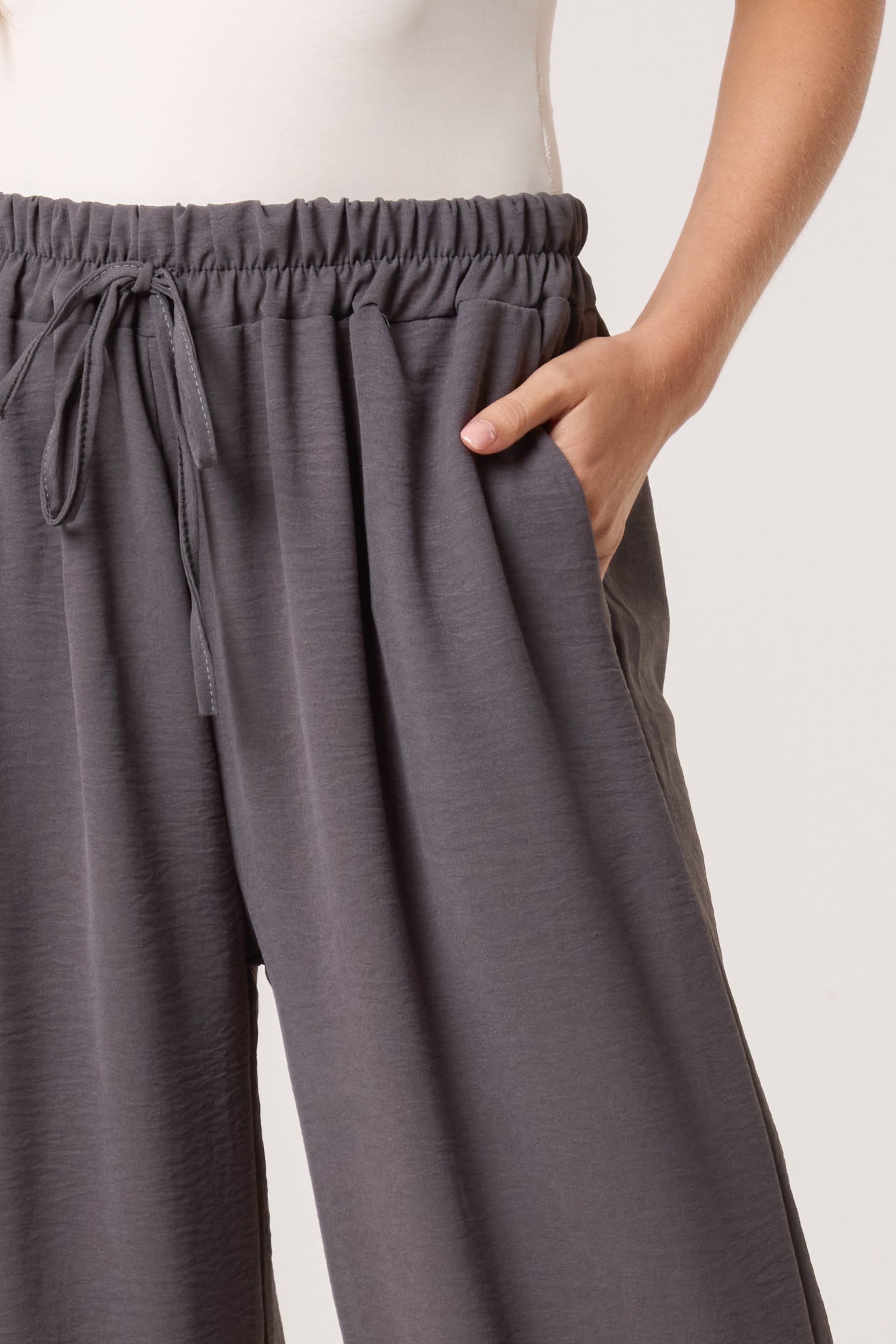 Drawstring Viscose Crepe Trouser
