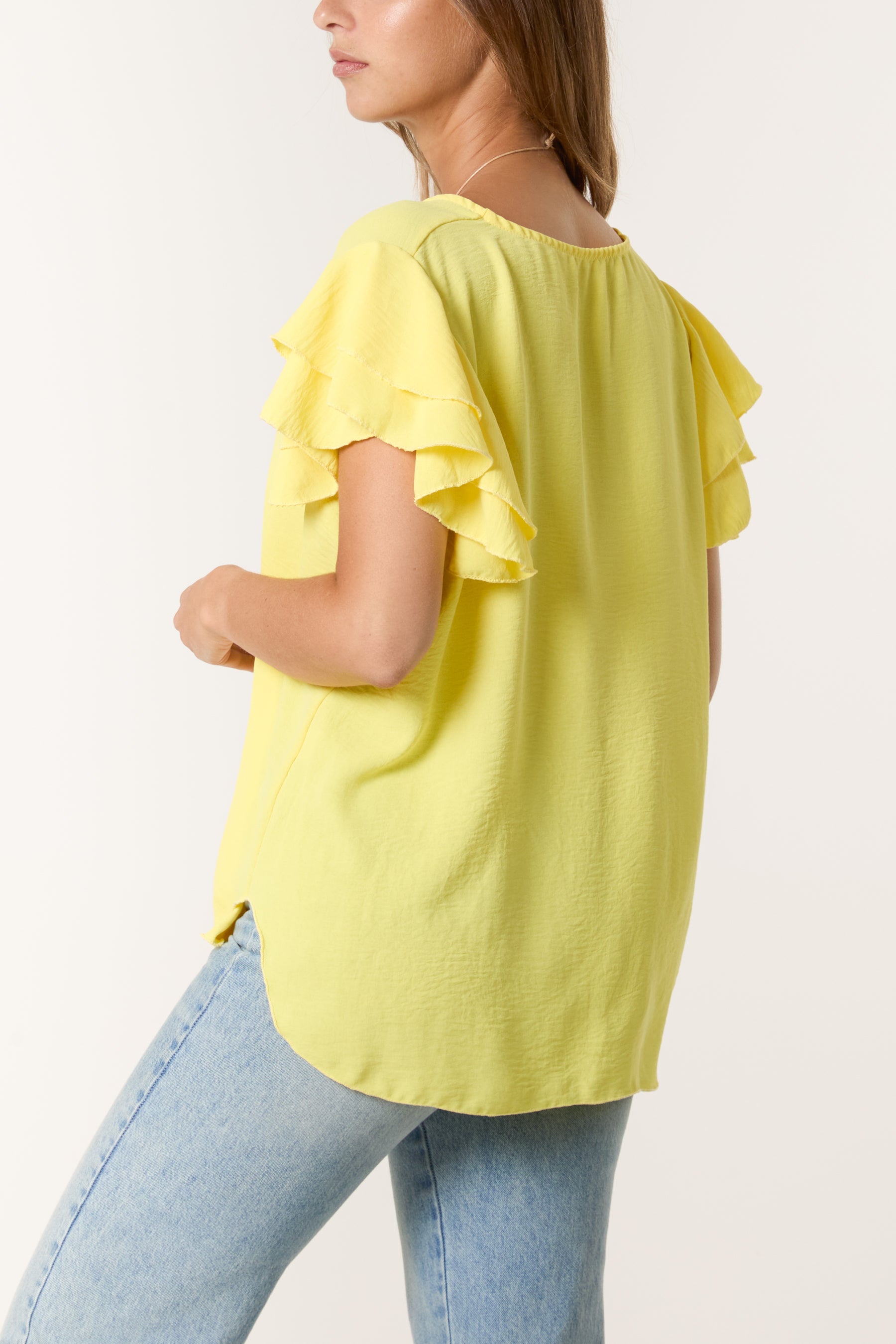 Flutter Sleeve Necklace Top