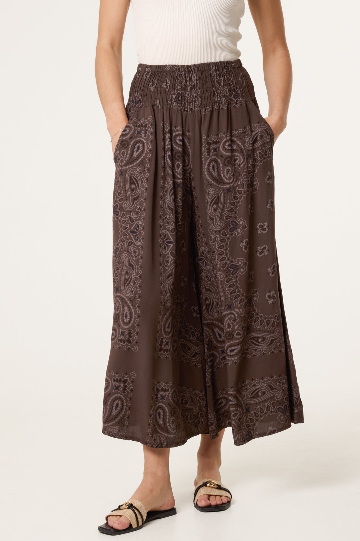 Bandana Wide Leg Pocket Trousers