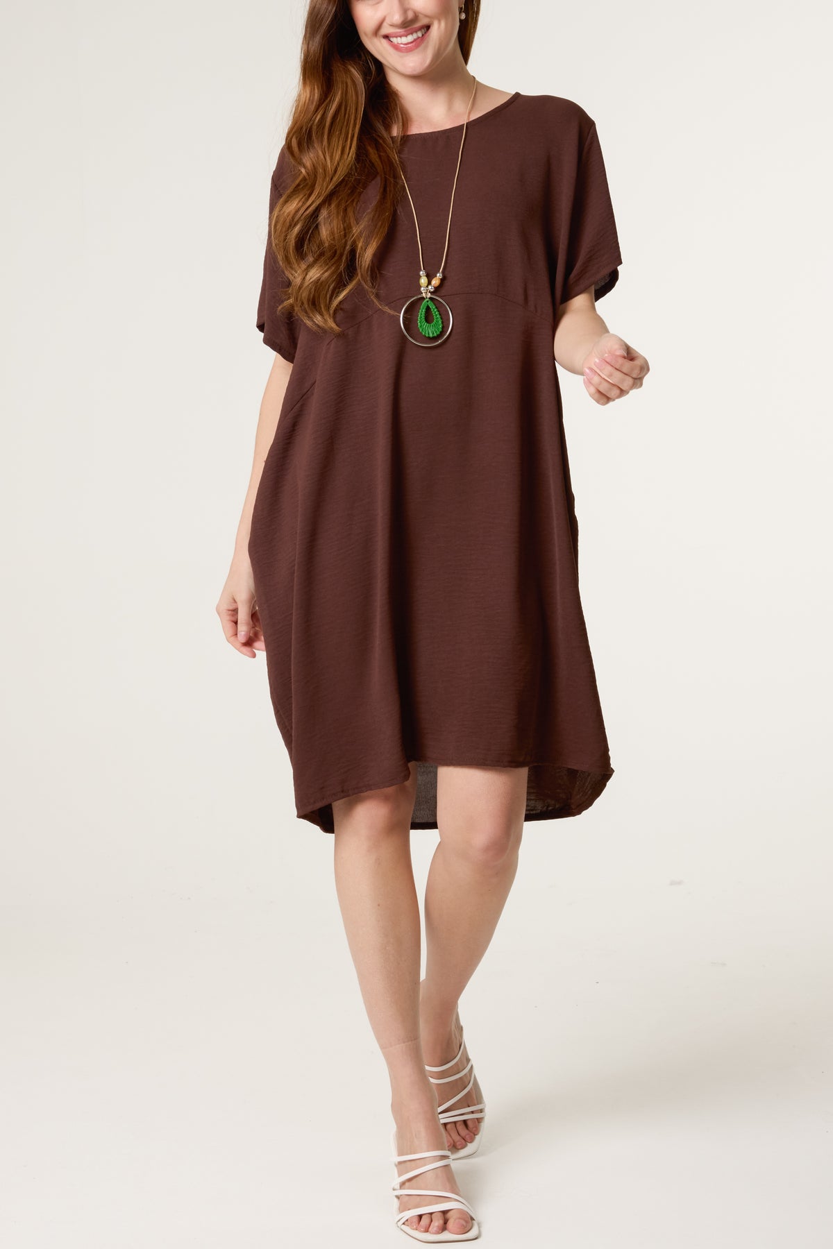Cocoon Necklace Midi Dress