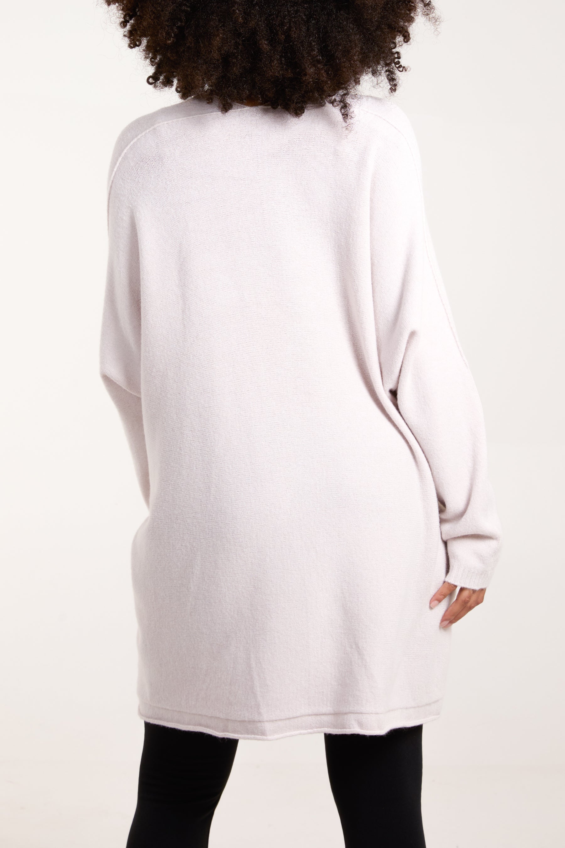 Oversized V-Neck Fine Knit Jumper