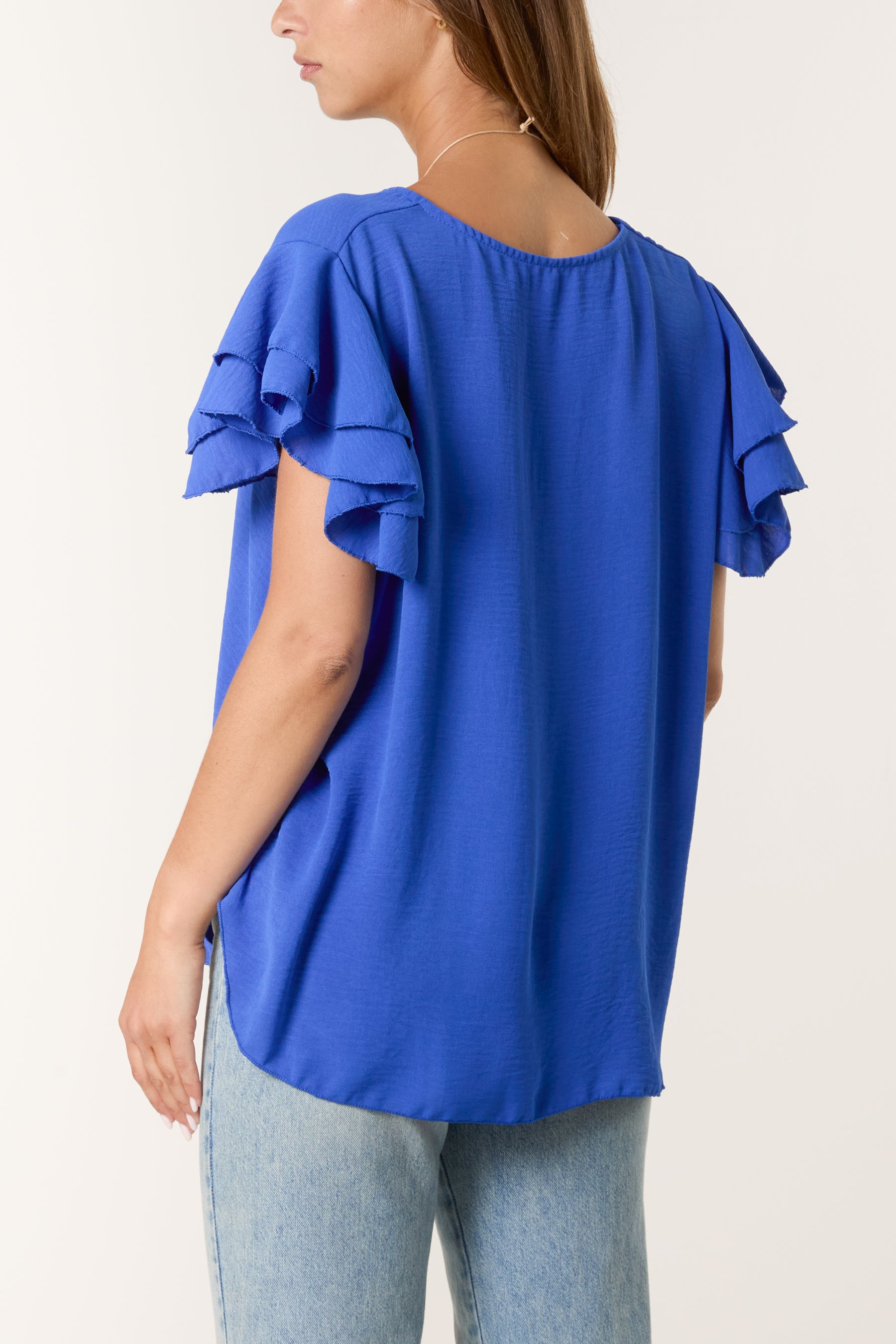 Flutter Sleeve Necklace Top