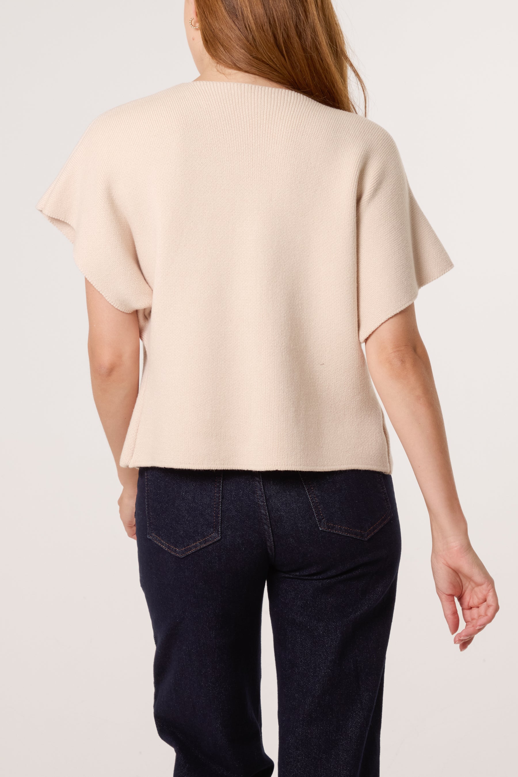Gold Button V-Neck Knit Cardigan
